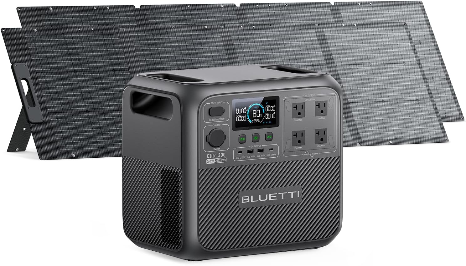 High-Quality BLUETTI Elite 200 V2 Solar Generator, Efficient Portable Power Stat...