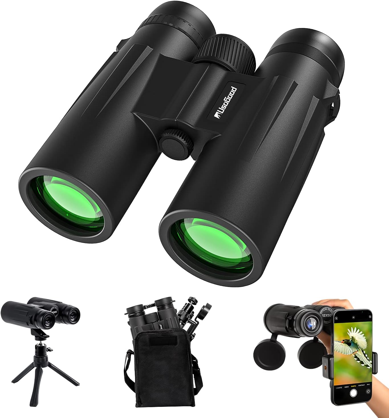 Binoculars for Adults Bird Watching usogood 12x50 High Power Binoculars for Star...