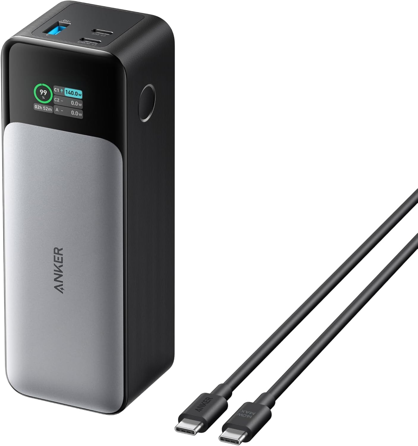Anker 737 Power Bank, 24,000mAh 3-Port Laptop Portable Charger with 140W Fast Ch...