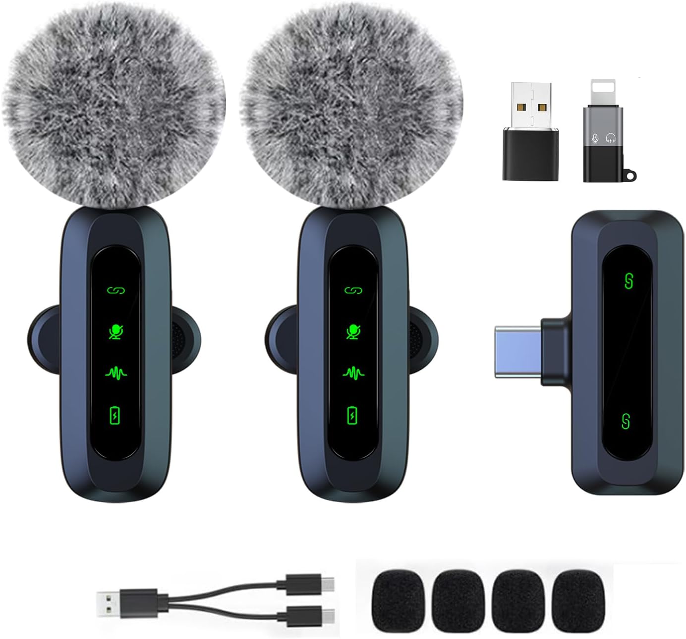 Mini Wireless Lavalier Microphone for Android and iPhone, iOS Devices - Noise Re...