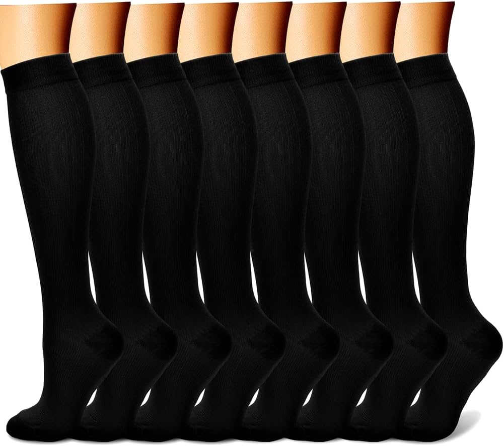 CHARMKING Compression Socks for Women & Men Circulation (8 Pairs) 15-20 mmHg is...