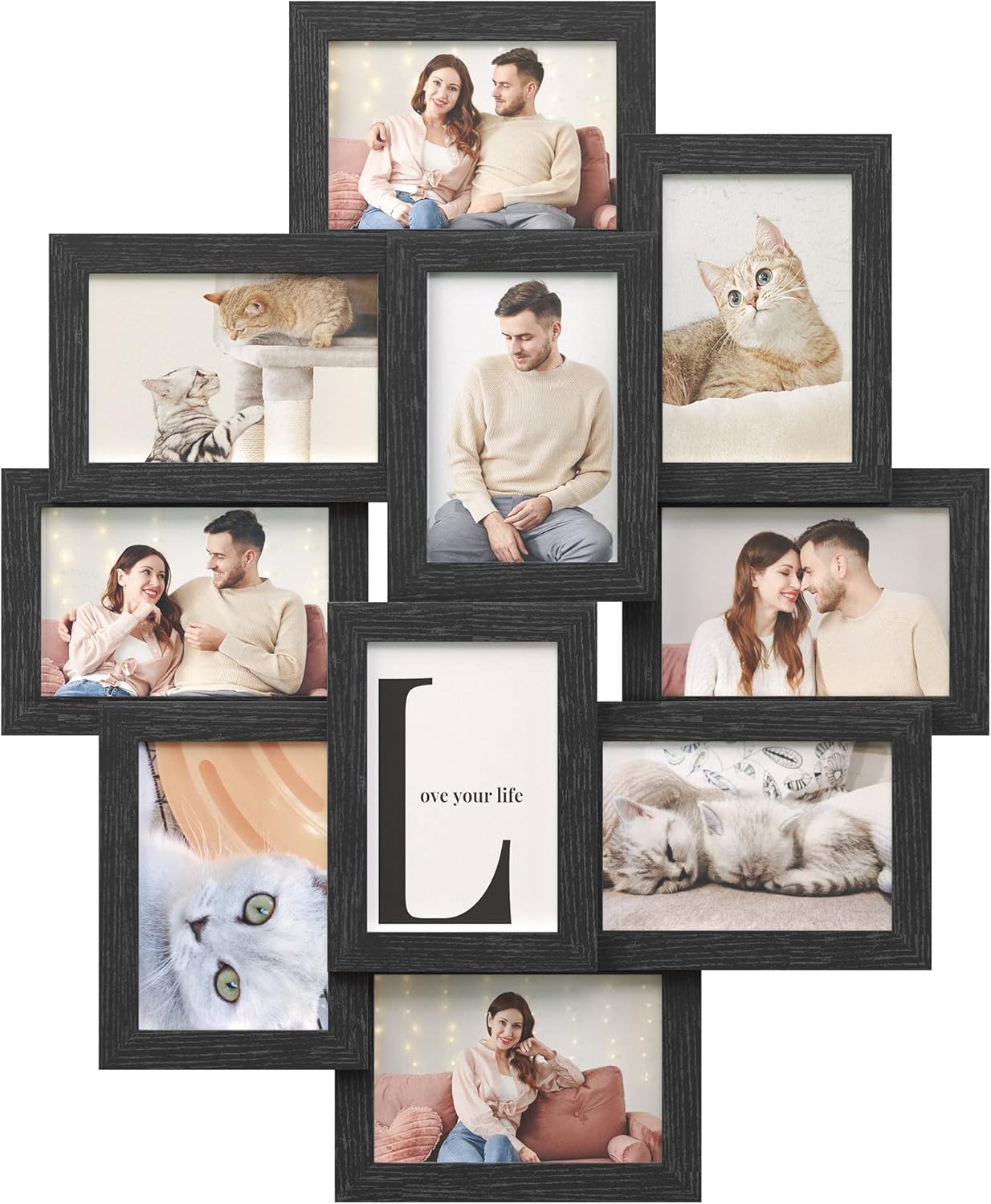 High-Quality SONGMICS Picture Frames Set, Stylish Collage Photo Frames for 4x6 P...