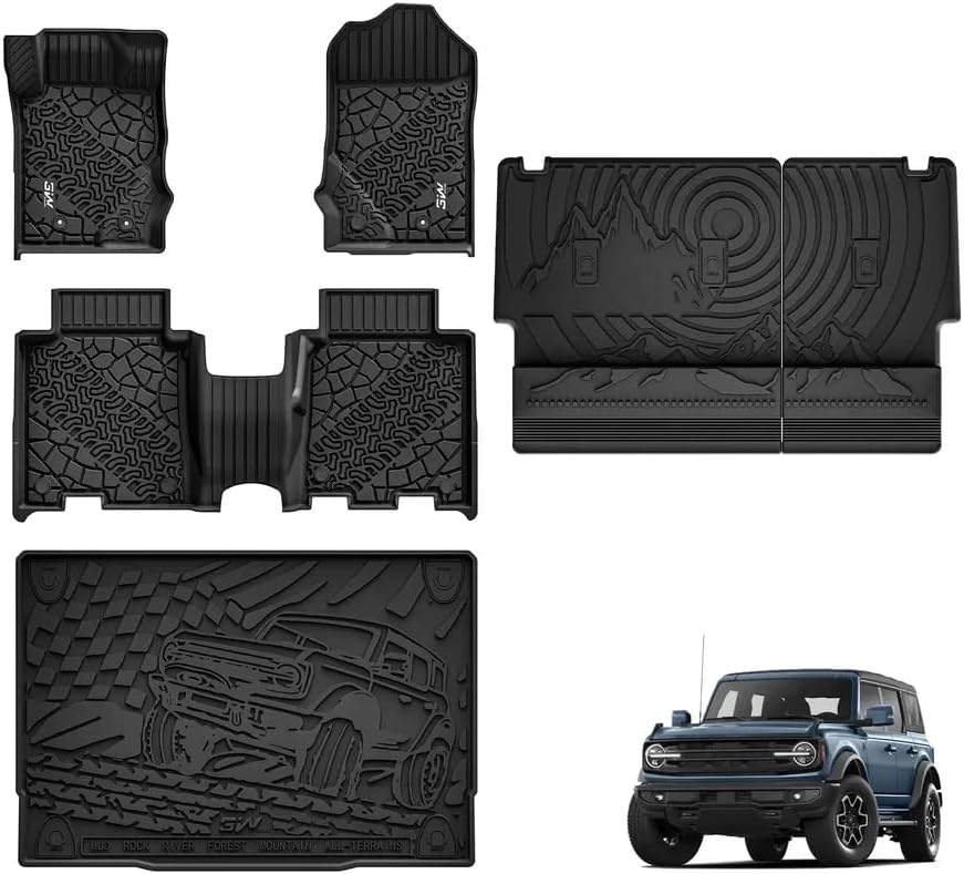 3W Ford Bronco Floor Mats, Special Floor Protection Mats for SUV, Innovative and...