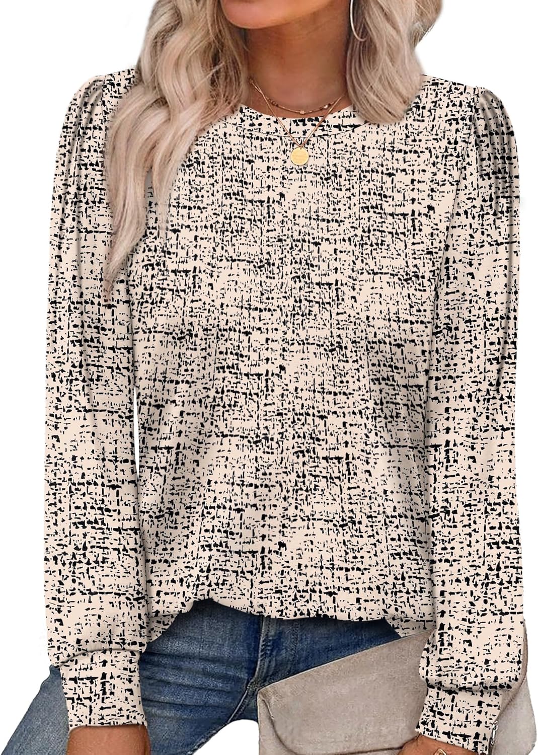 Alaroo Women's Long Sleeve Shirts, Unique Fall Tunic Tops Crewneck Blouses, High...