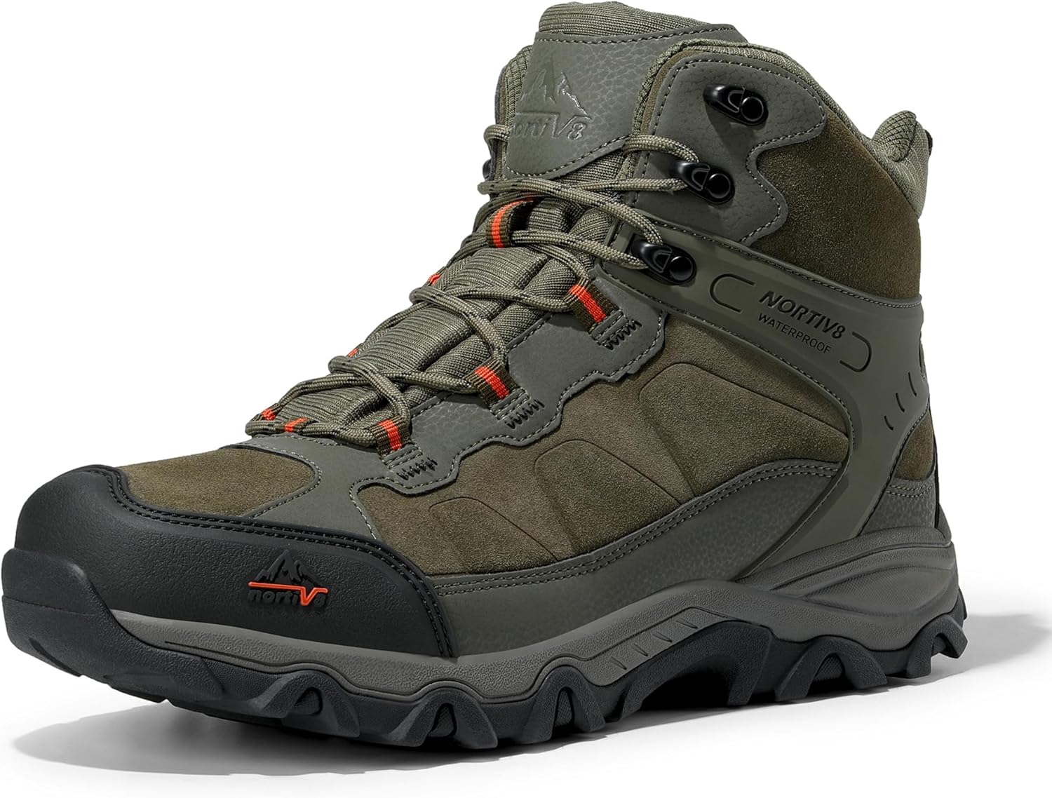 NORTIV 8 Men's Hiking Boots, Unique Waterproof Outdoor Trekking Boots, Lightweig...