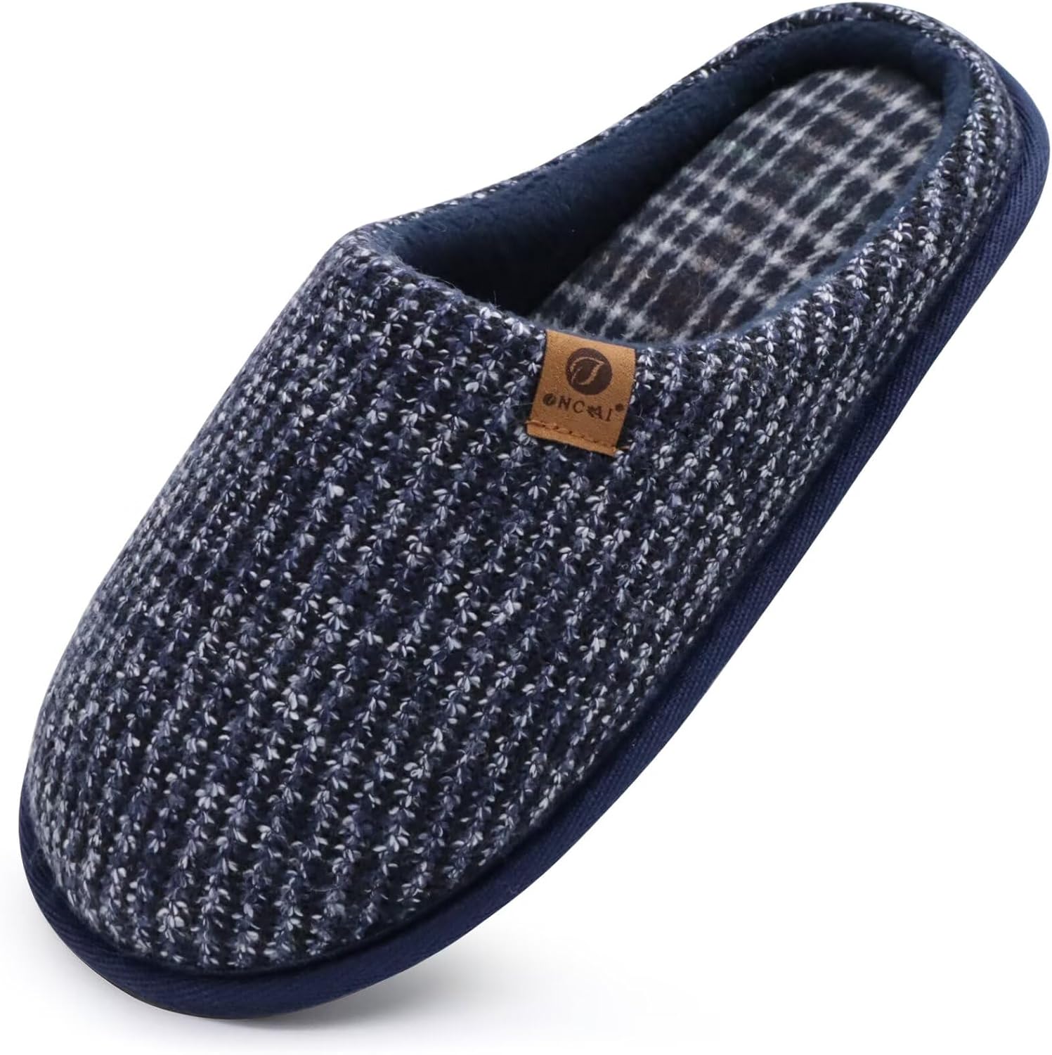 ONCAI Mens Slippers Memory Foam Slippers Slip On Warm Fluffy House Indoor/Outdoo...