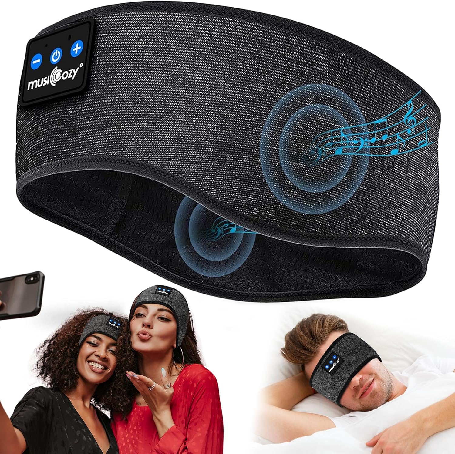 MUSICOZY Sleep Headphones,Ultra-Soft Wireless Headband Bluetooth for Side Sleepe...