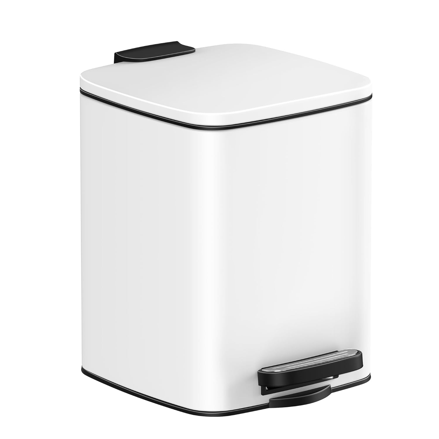 SONGMICS Kitchen Bin, 1.6-Gallon (6 L) Trash Bin, Steel Pedal Bin, with Inner Bu...