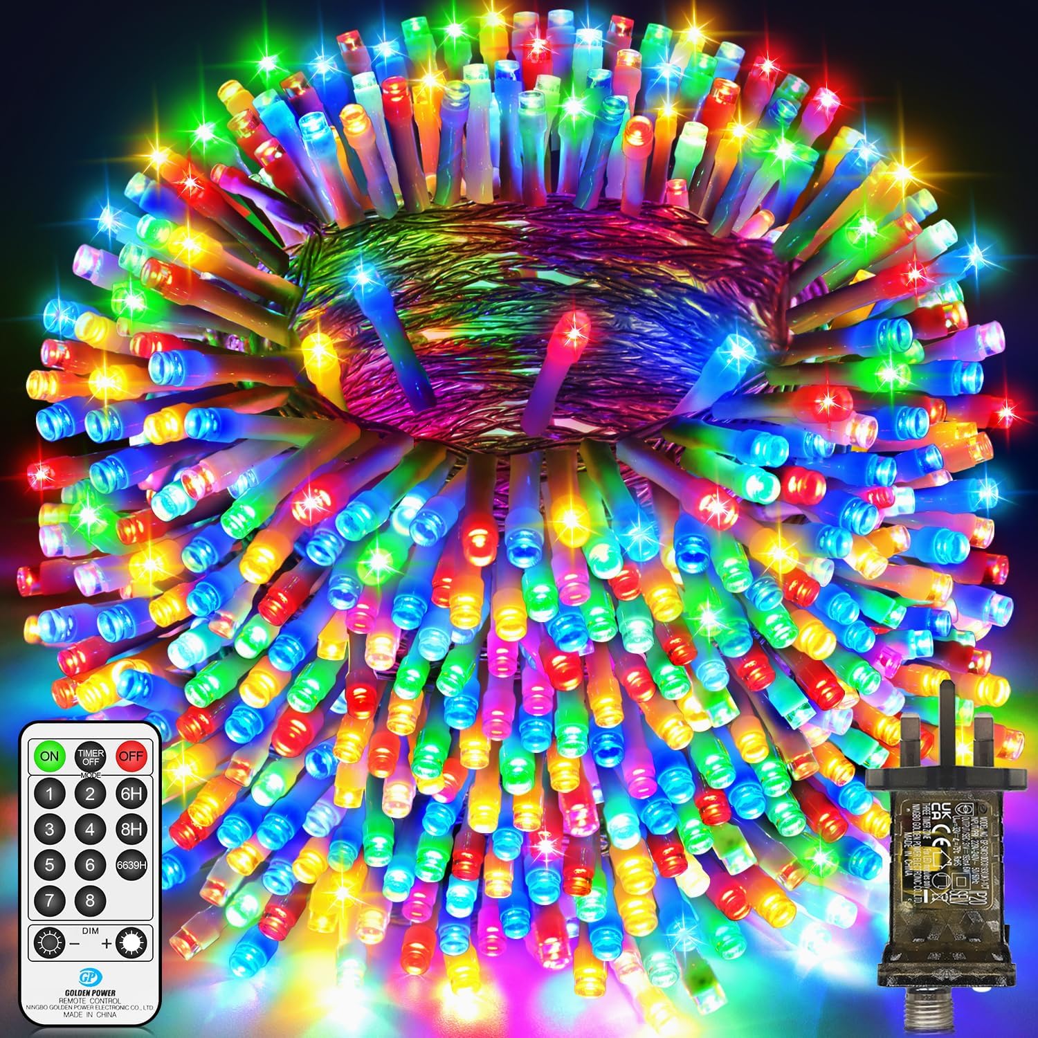 120M 1000 LED Outdoor Christmas Lights Fairy Lights Plug in Extra Long Xmas Stri...