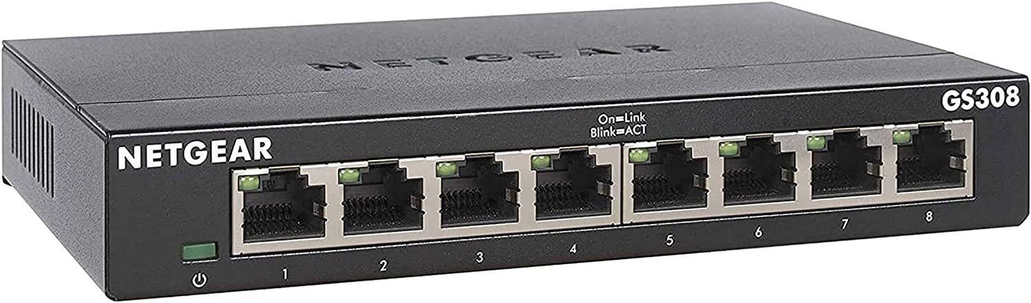 NETGEAR 8 Port Gigabit Network Switch (GS308) - Ethernet Switch - Ethernet Split...