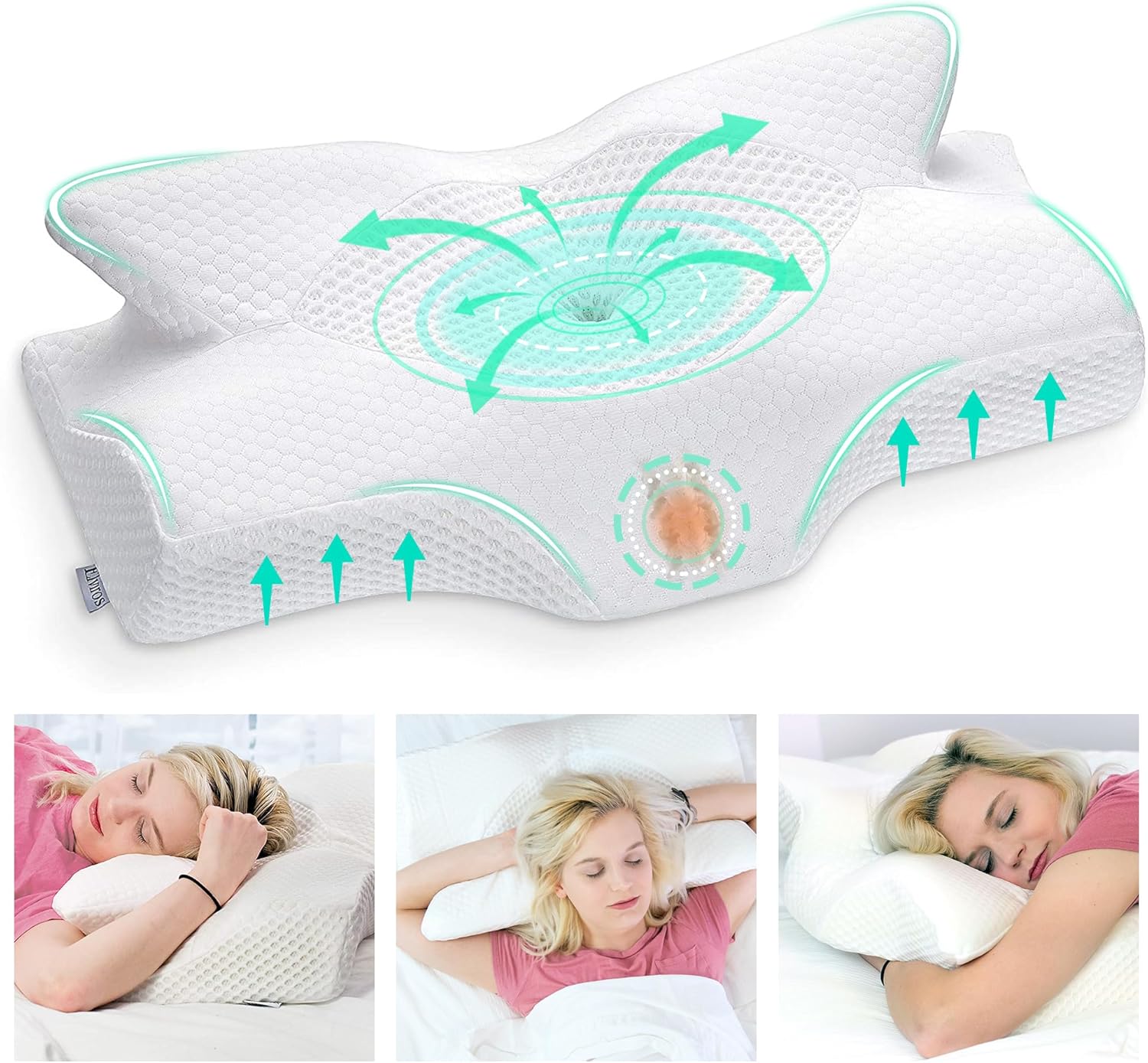 Elviros Cervical Memory Foam Pillow for Neck Pain...