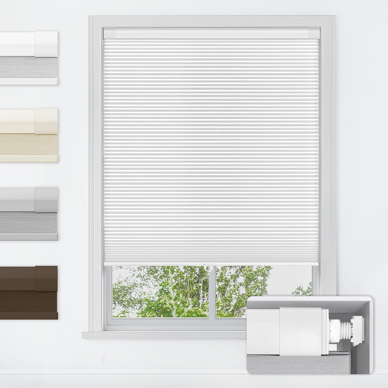 Efficient LazBlinds Cordless Cellular Shades, Premium Blackout Light Blocking Ho...