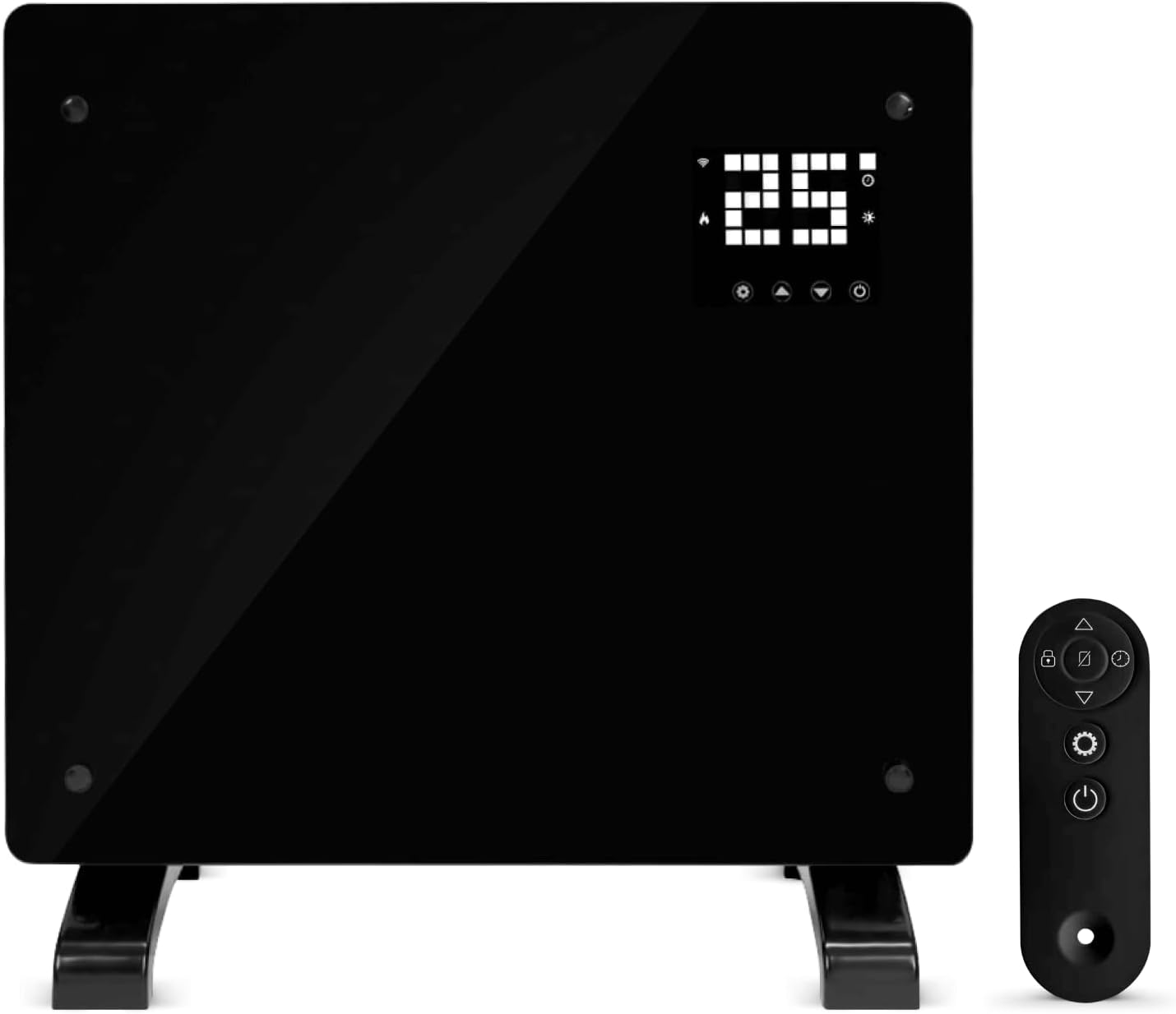 Devola Wifi Enabled Smart Electric Glass Panel Heater 1000W | Alexa Heating Cont...