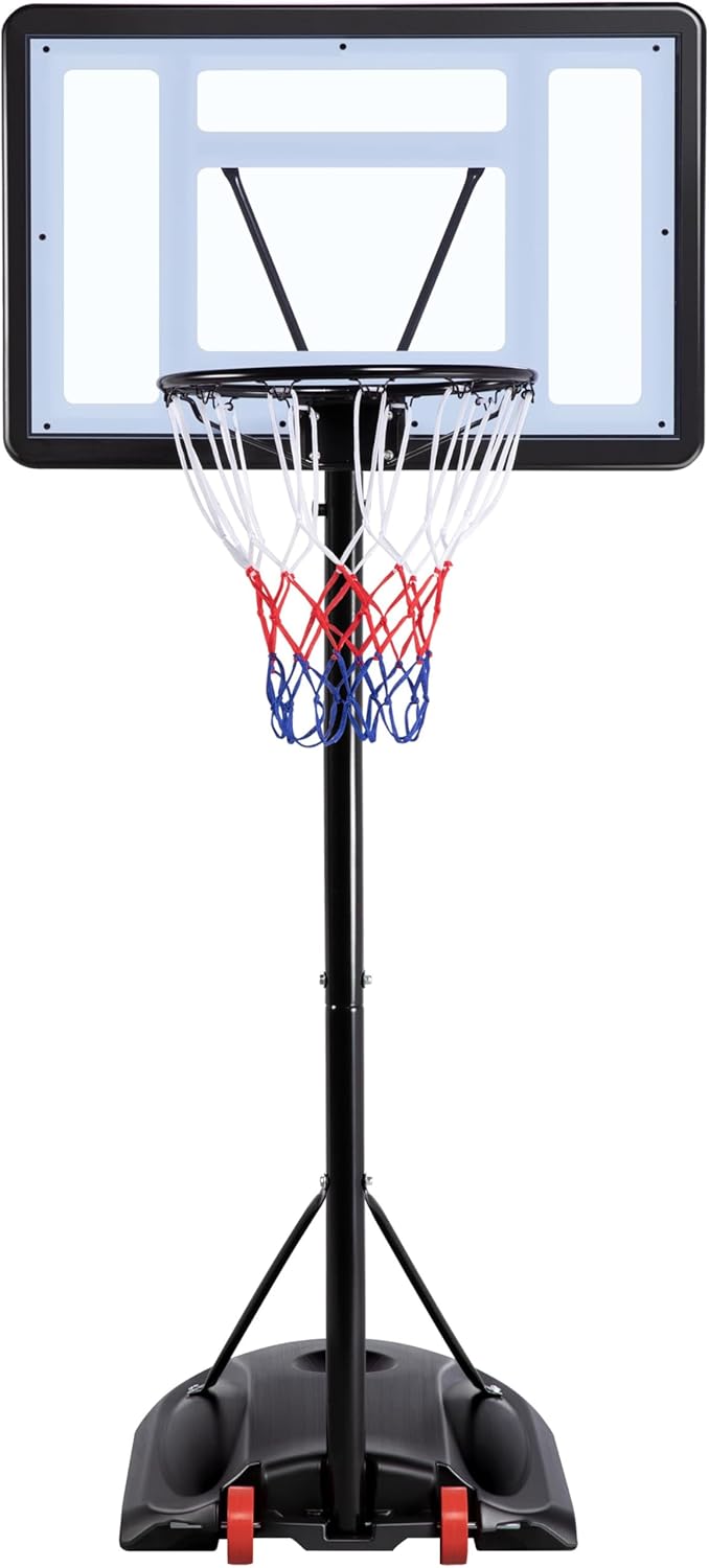 Yaheetech Outdoor Adjustable Basketball Stand, Portable Basketball Hoop Net Syst...