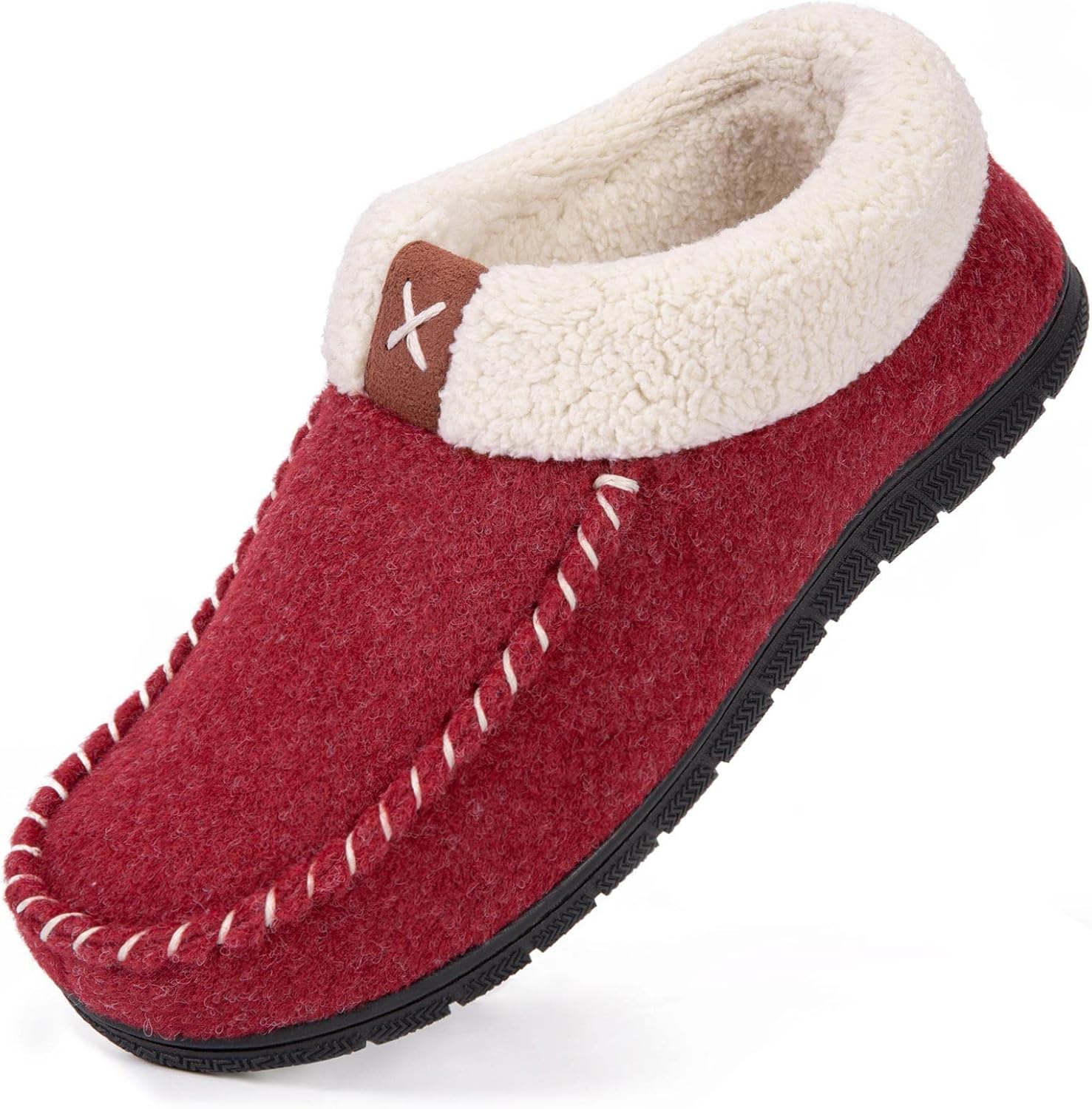 VeraCosy Women's Moccasin Slippers Warm Comfy Faux Wool Memory Foam Indoor House...
