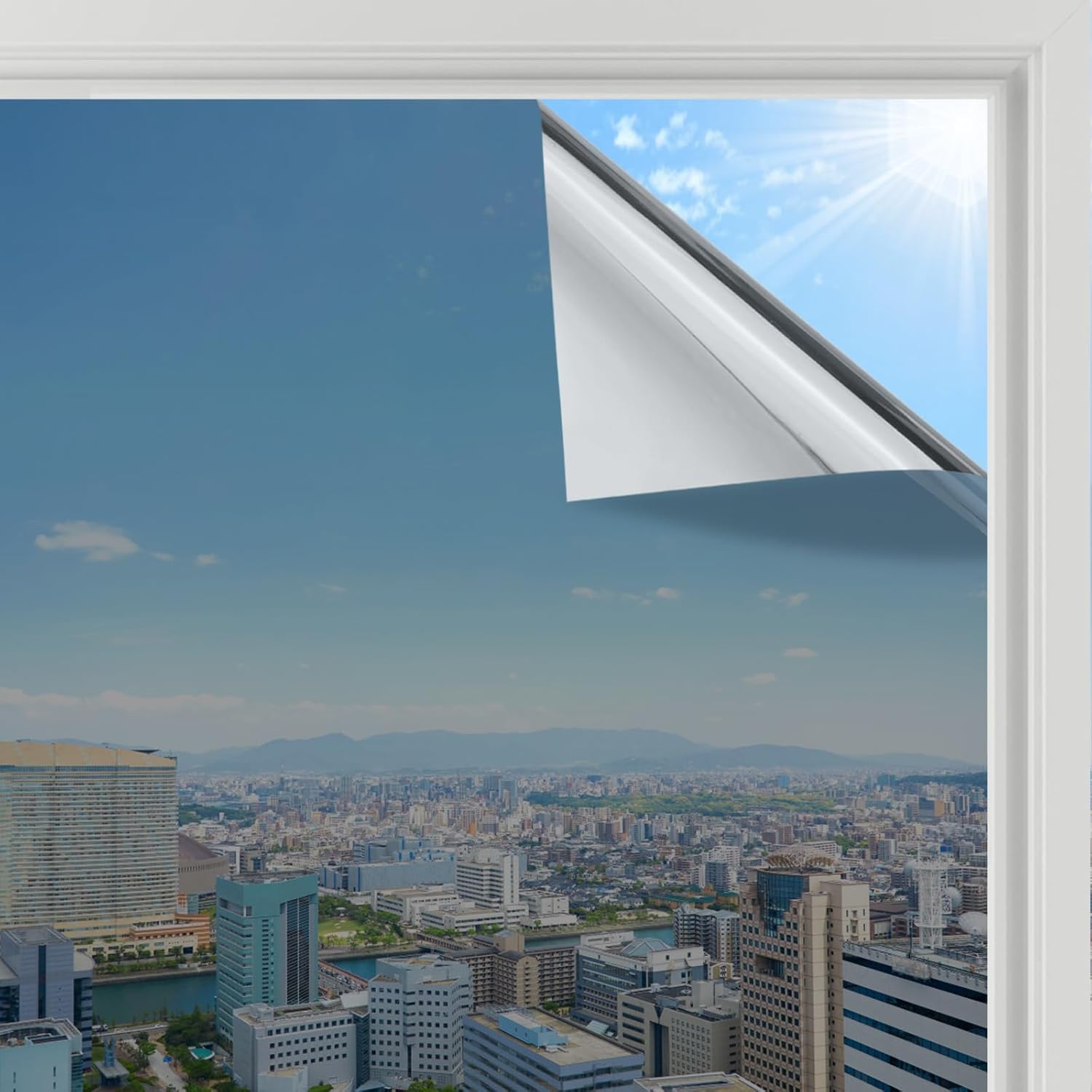 rabbitgoo Heat Reflective Window Film Privacy Film for Glass Windows, One Way Mi...