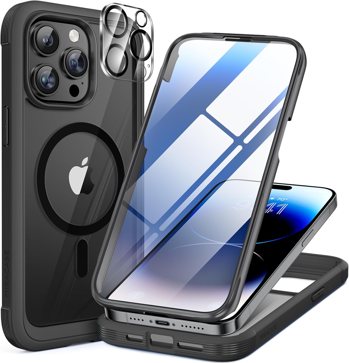 Miracase Magnetic Case for iPhone 15 Pro Max Case 6.7-Inch, Full Body Bumper Cas...