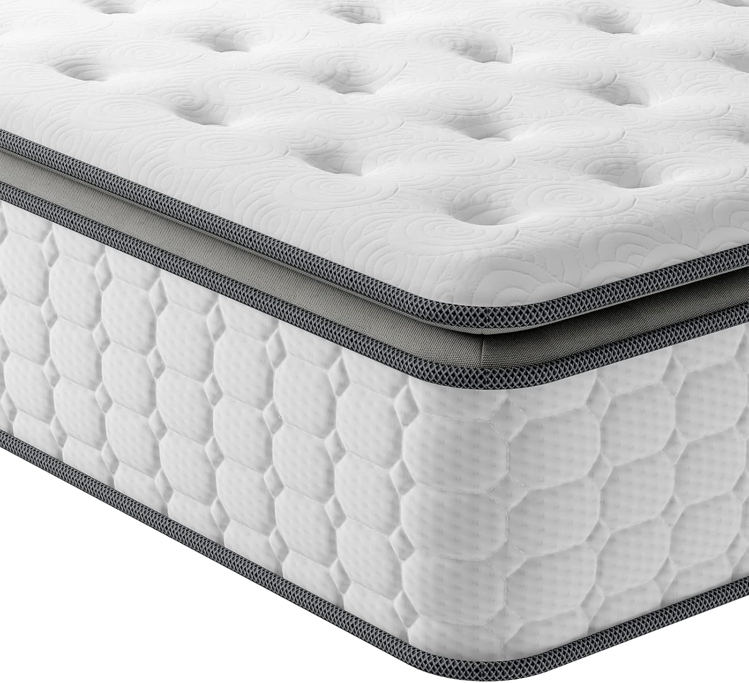 Vesgantti 4FT6 Double Mattress, 10.6 Inch Pocket Sprung Mattress Double with Bre...
