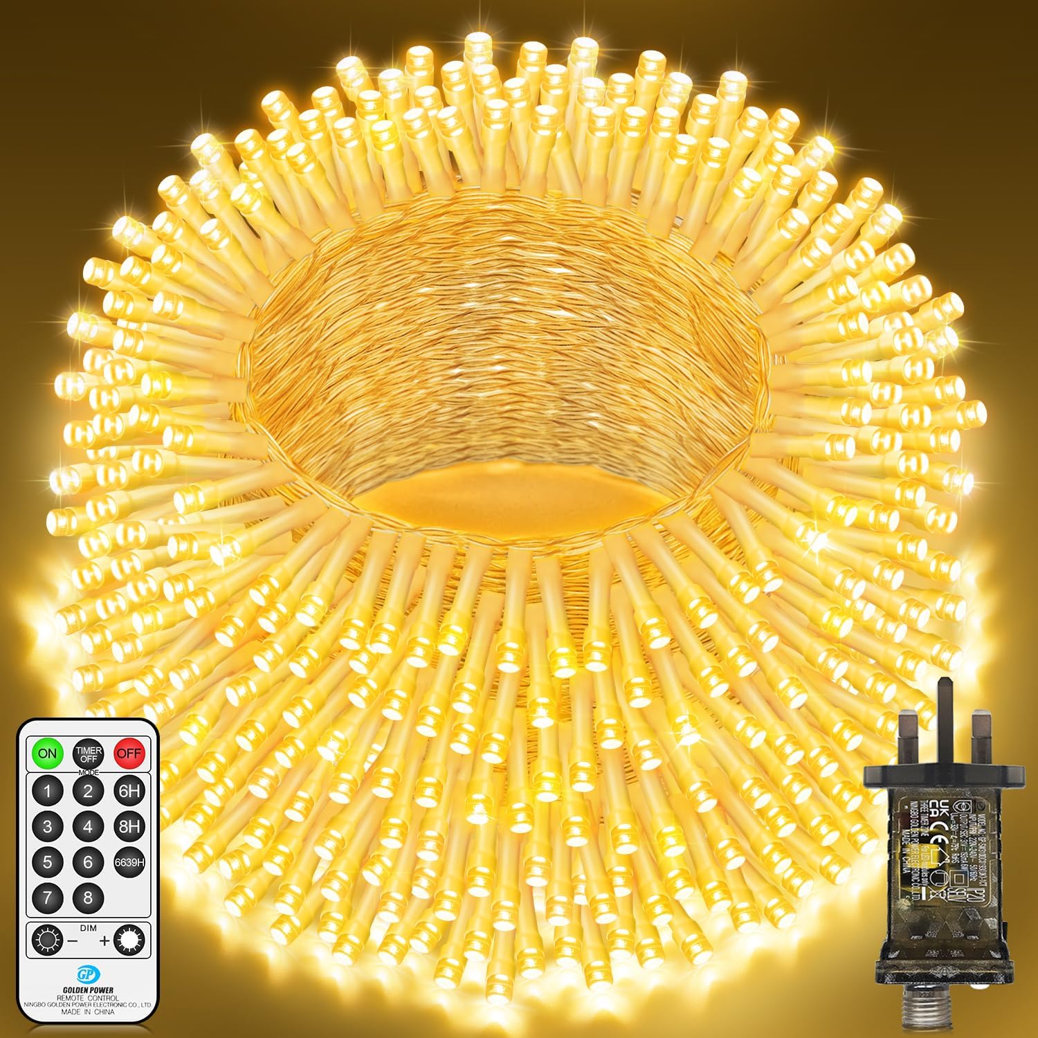 403 FT 1000 LED Outdoor Christmas Lights Fairy Lights Plug in Extra Long Warm Wh...