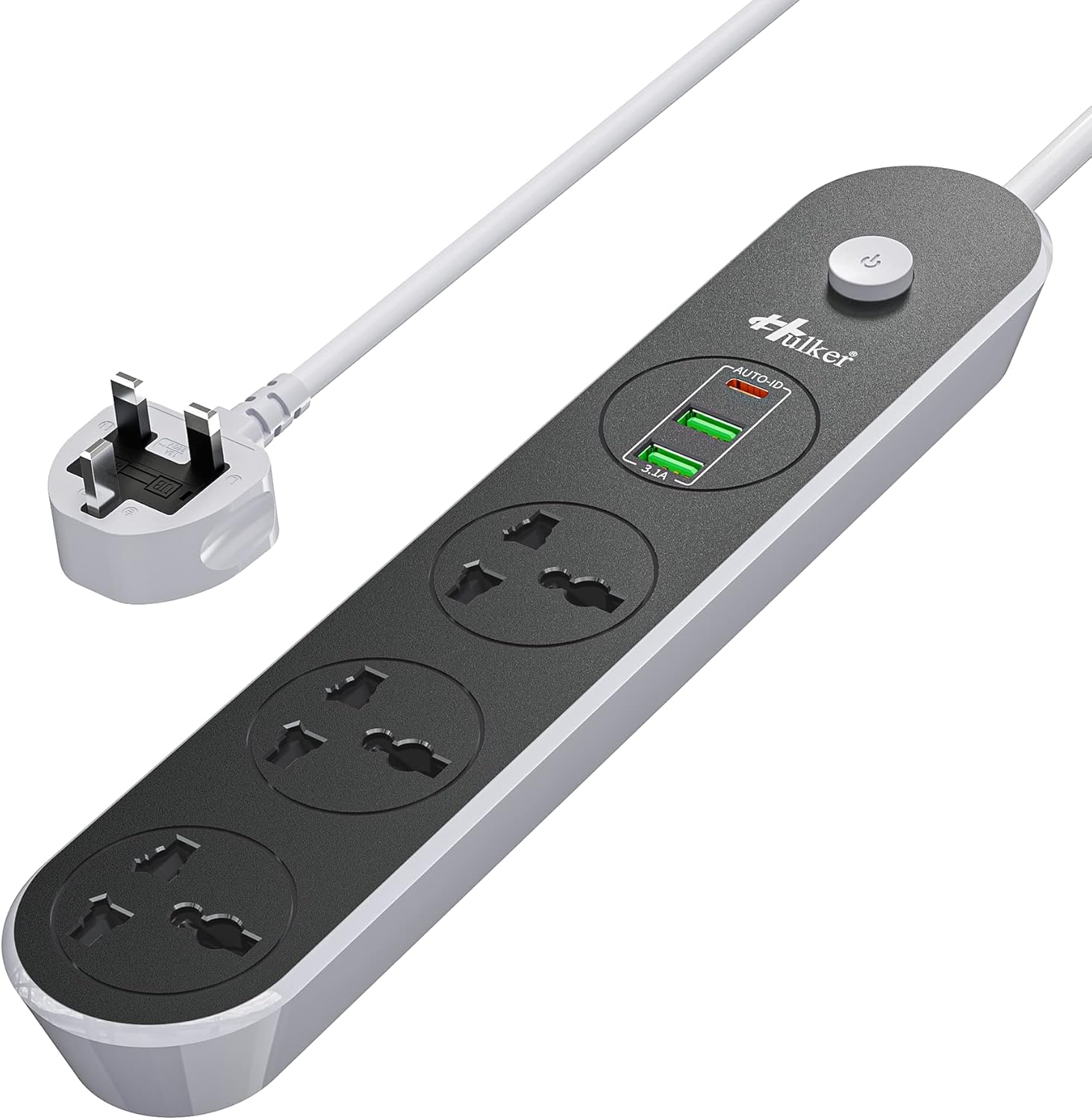 Extension Lead with USB slots 3 Way 3 USB Ports (1 Type C and 2 USB Ports) Exten...