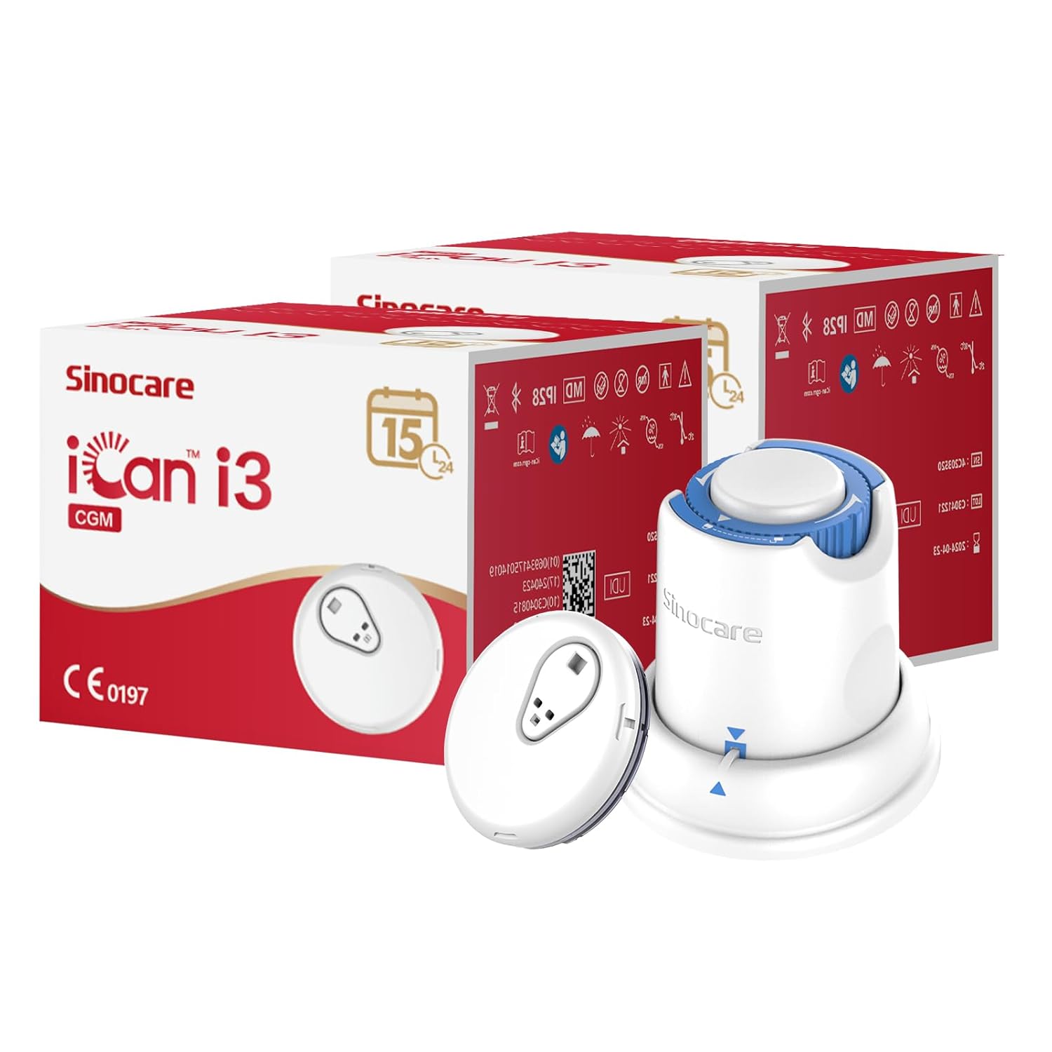 Sinocare iCan CGM, Unique Continuous Glucose Monitor, Long-lasting Glucose Monit...
