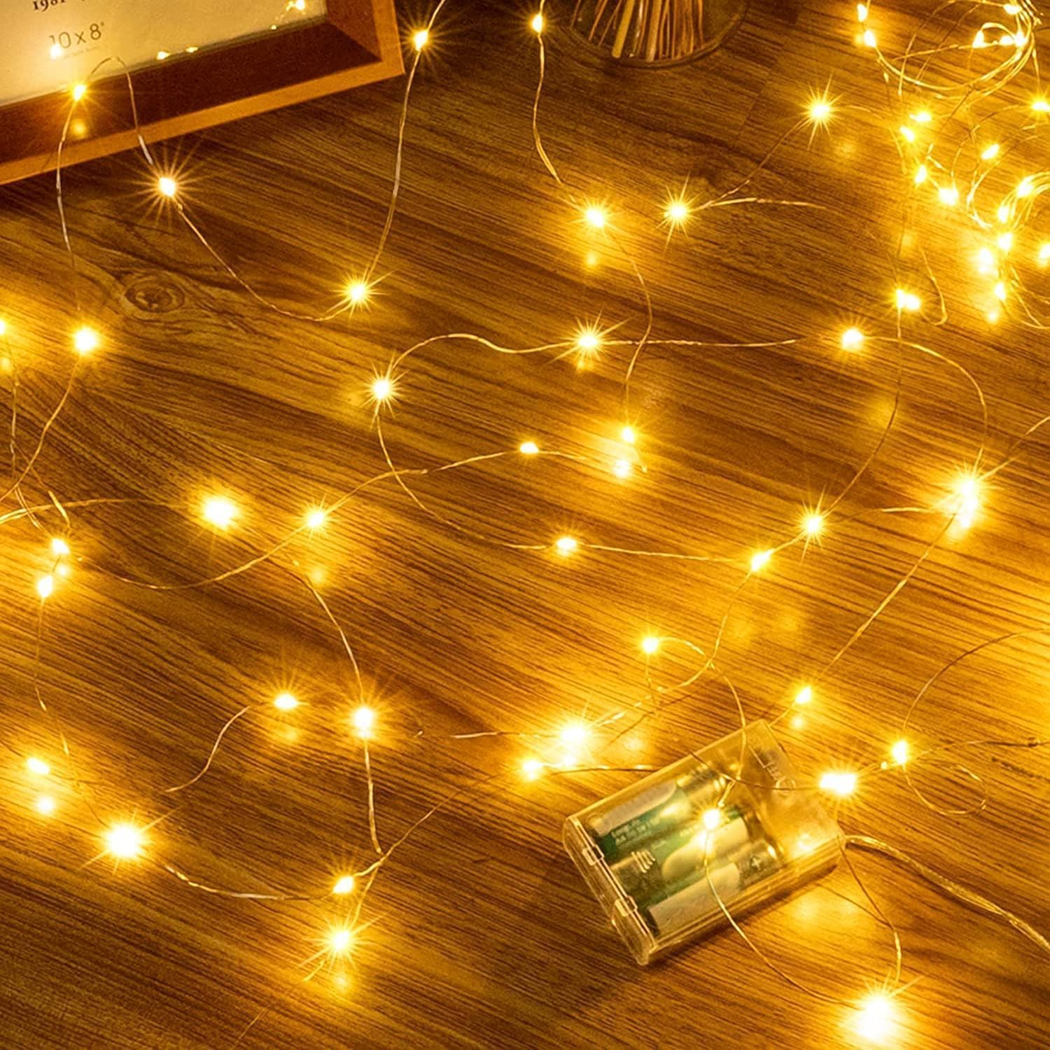 Ollny Fairy Lights Battery Operated - 10m 100 LEDs Christmas String Lights for B...