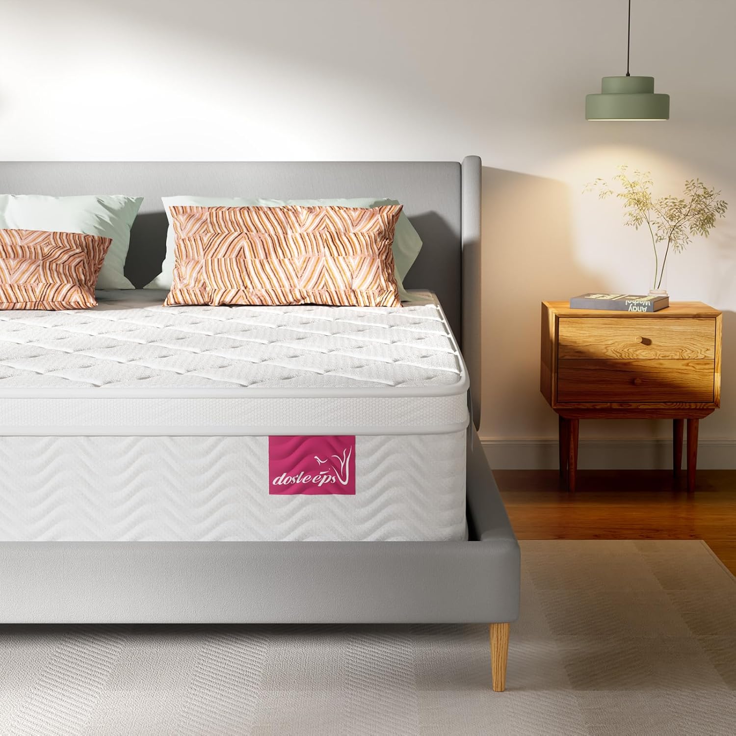 10.2 Inch King Size Mattress 9-Zone Pocket Sprung Mattress with Memory Foam and...