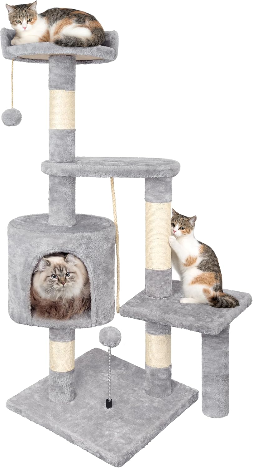 Premium Cat Tree, High-Quality 112cm Cat Scratching Post, Unique Cat Tower for I...