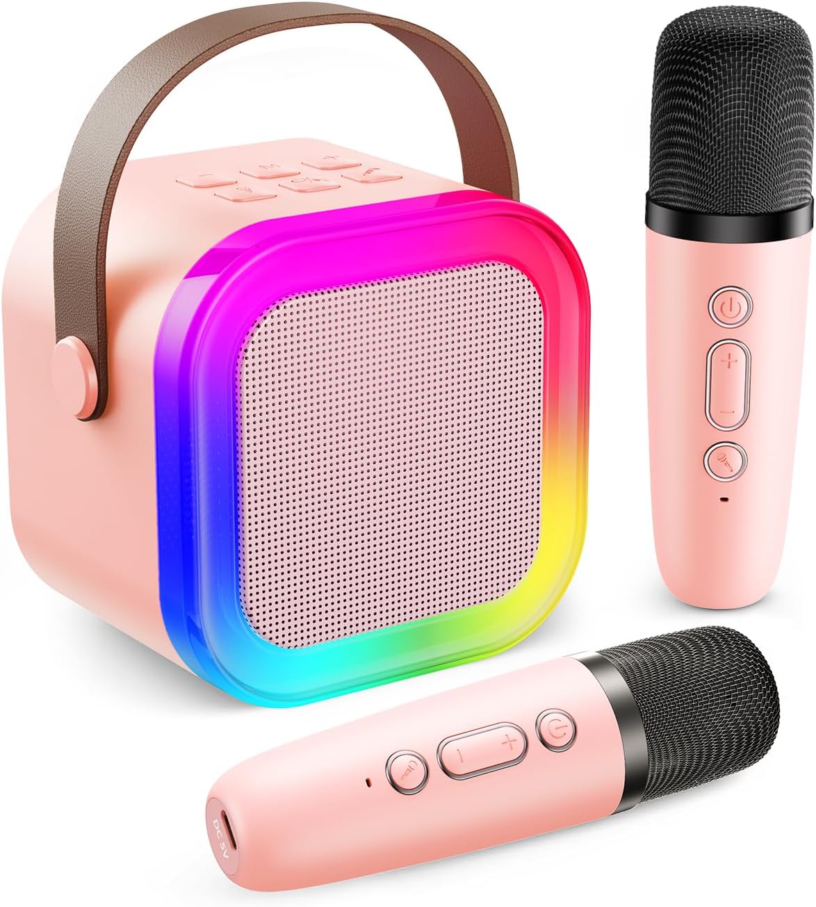 Fede Karaoke Machine for Kids Adults, Mini Karaoke Machine with 2 Wireless Micro...
