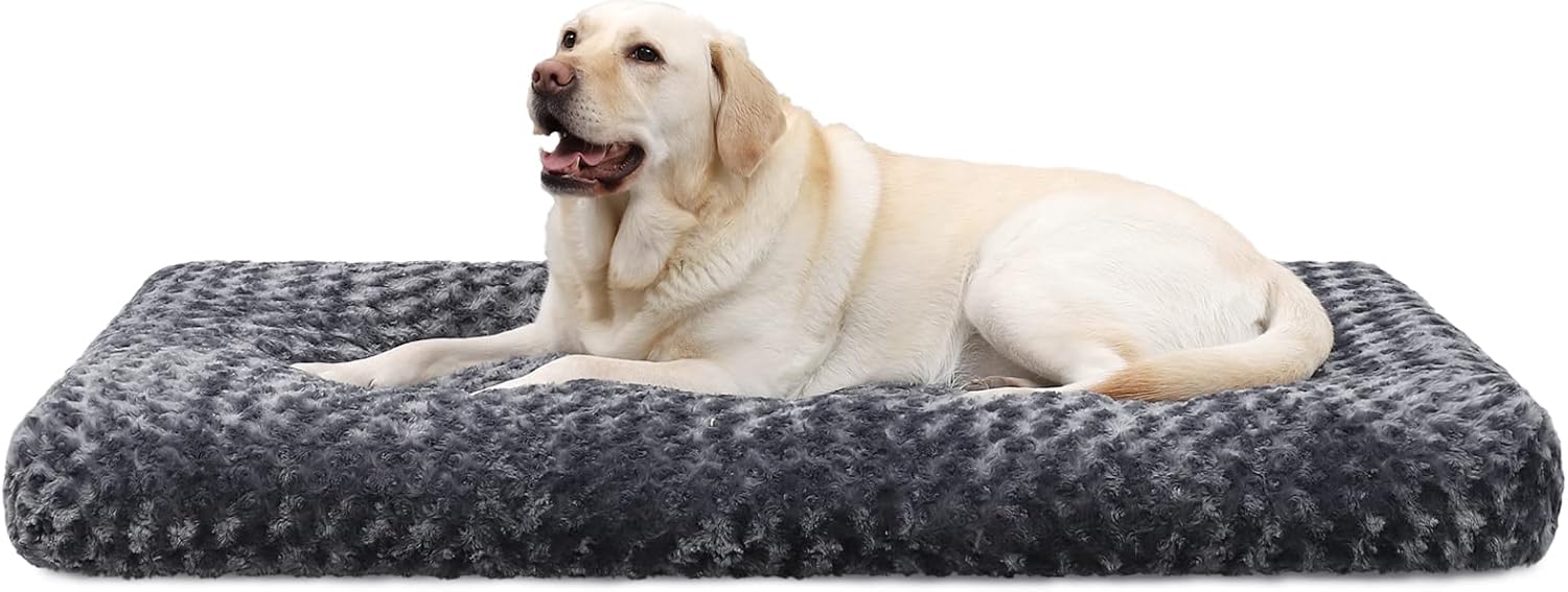 KSIIA Extra Large Dog Bed Washable, XL Calming Crate Mattress with Non Skid Bott...