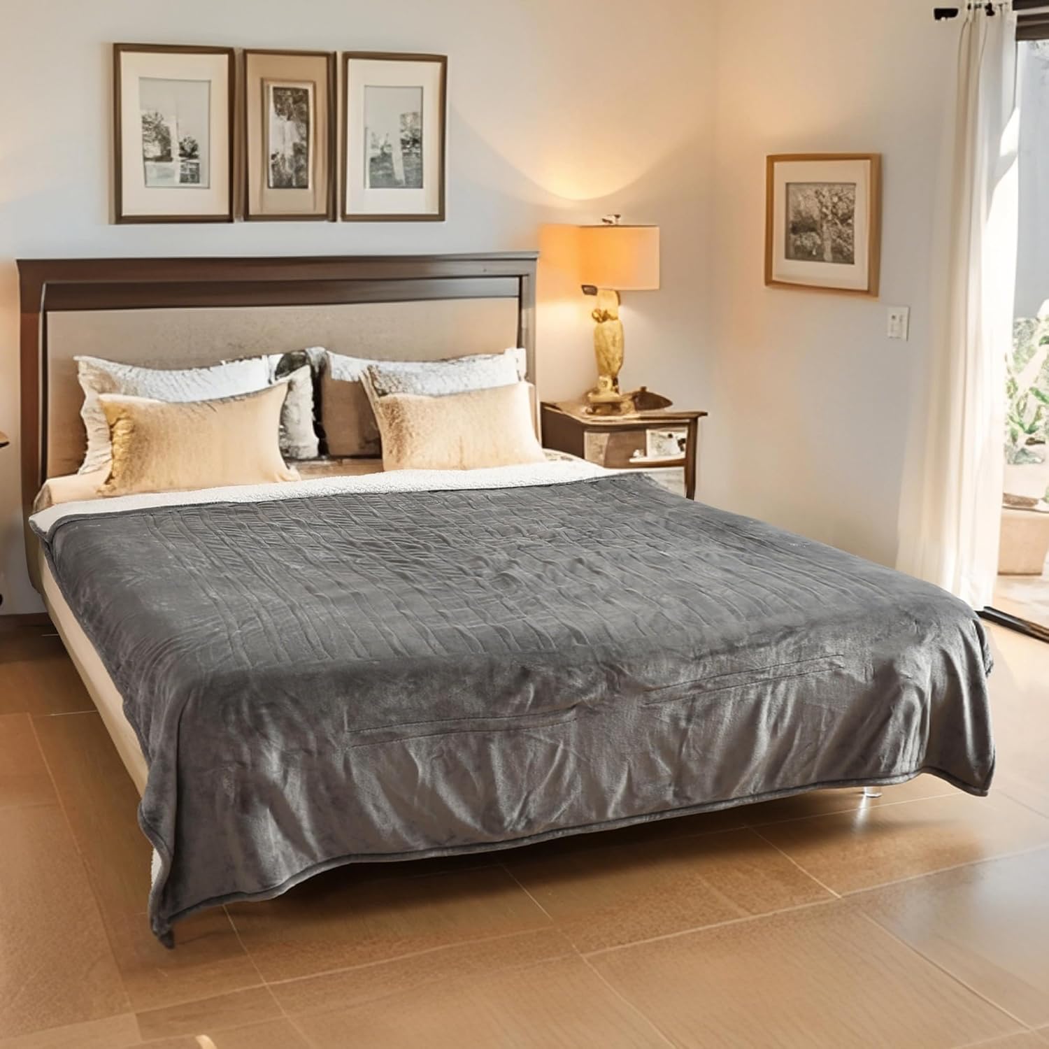 Electric Heated Blanket Full Size - 72"x84", Soft Flannel Heating Blanket, 10 He...