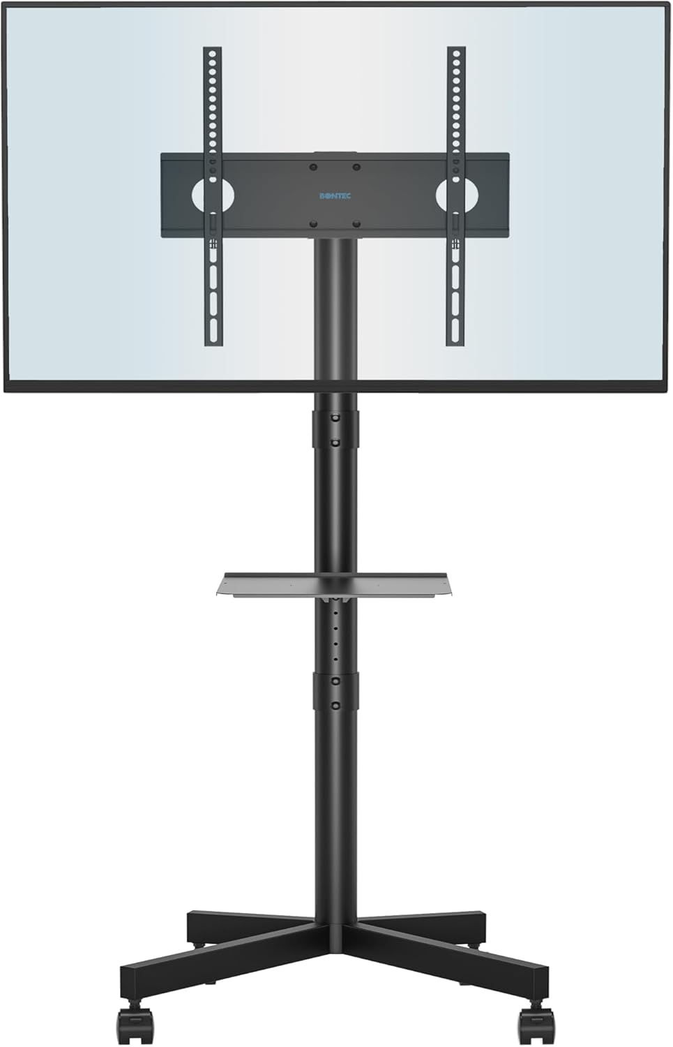 BONTEC Mobile TV Stand on Wheels, Free Standing TV Stand for 23-60 Inch LED LCD...