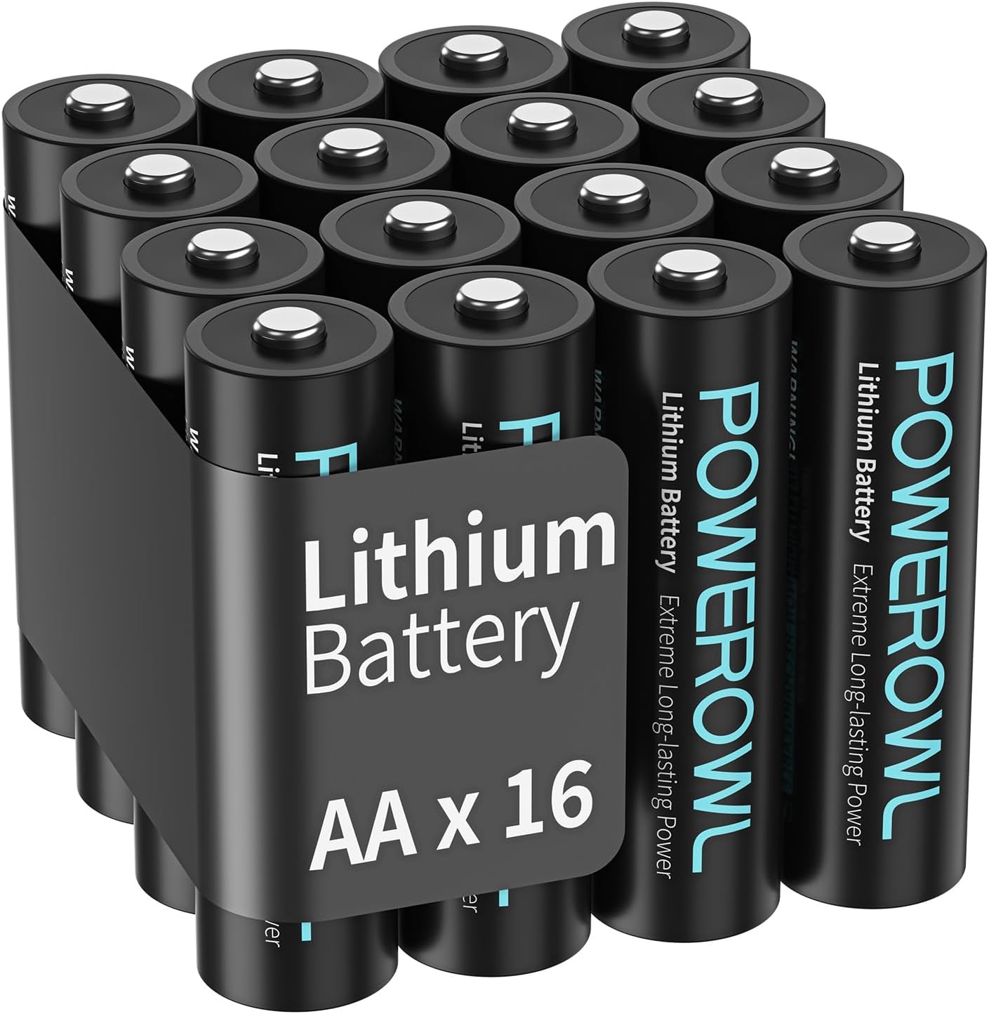 POWEROWL Lithium AA Battery - Pack of 16, 1.5V Double A Battery, High Capacity L...