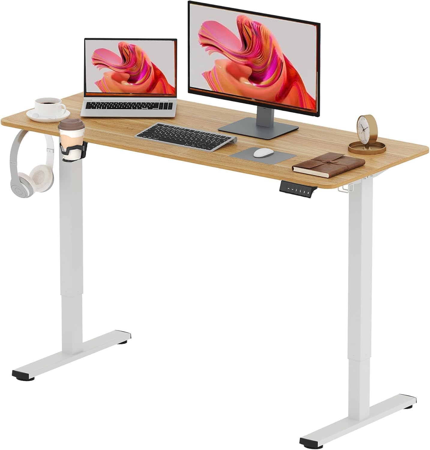 SANODESK Electric Standing Desk ONE PIECE 110 * 54 Height Adjustable Desk With M...