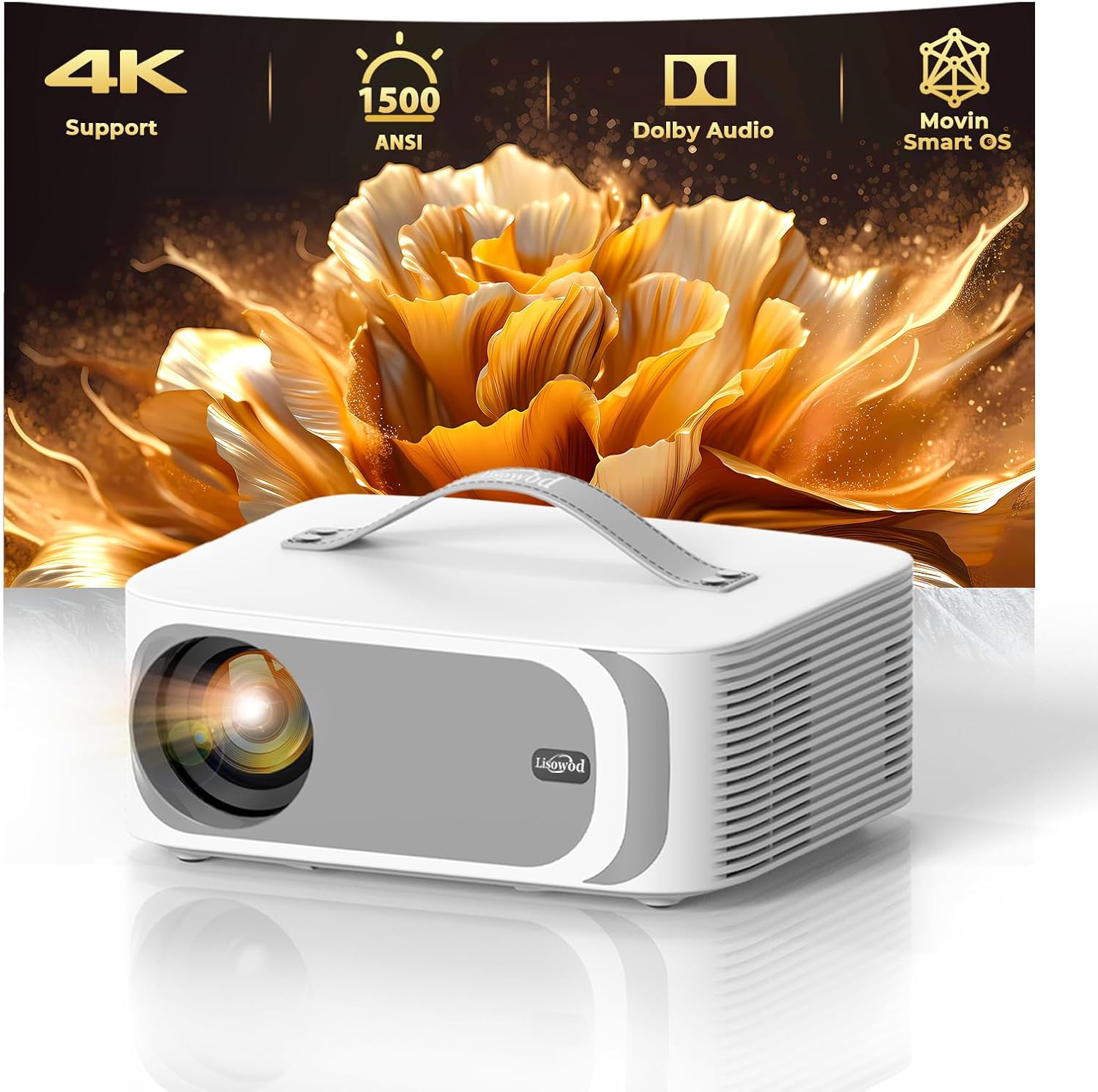 [AI Movin 2.0 System/1500 ANSI/Auto Focus] Outdoor-Projector with WiFi and Bluet...