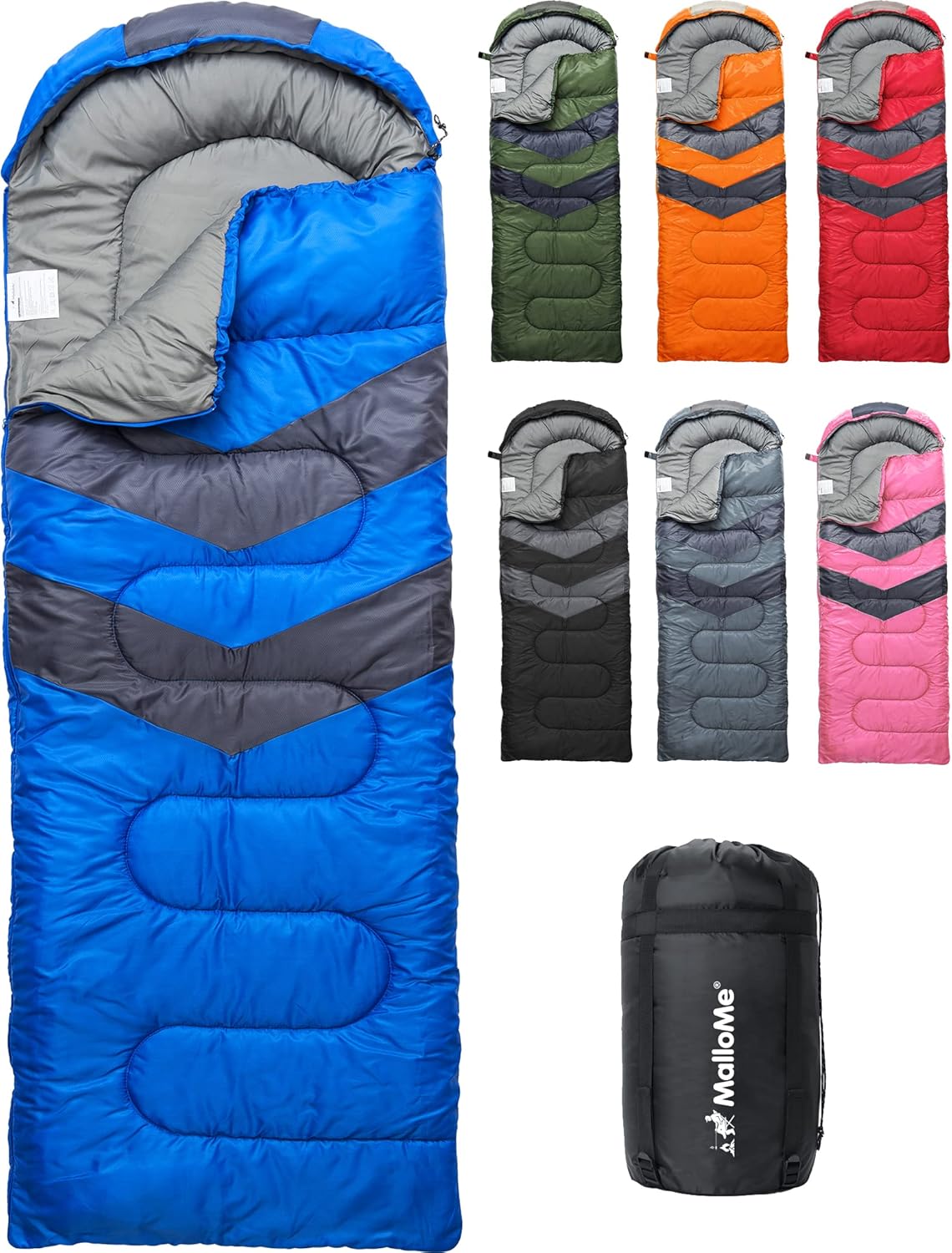 MalloMe Sleeping Bags for Adults & Kids Sleeping Bag 3-4 Season - Ultralight Bac...