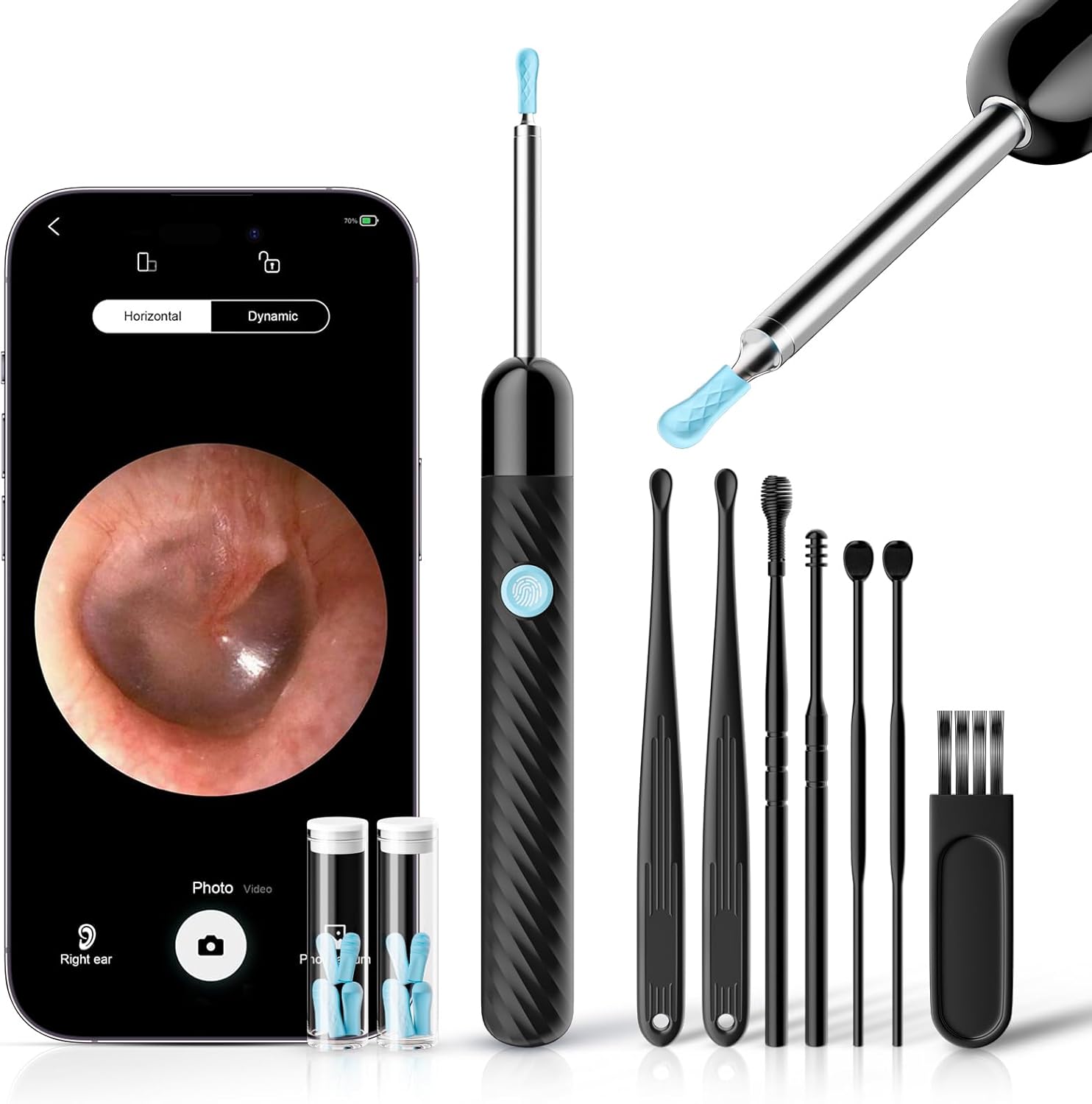 Ear Wax Removal - Earwax Remover Tool with 7 Pcs Ear Set - Ear Cleaner 1080P HD...