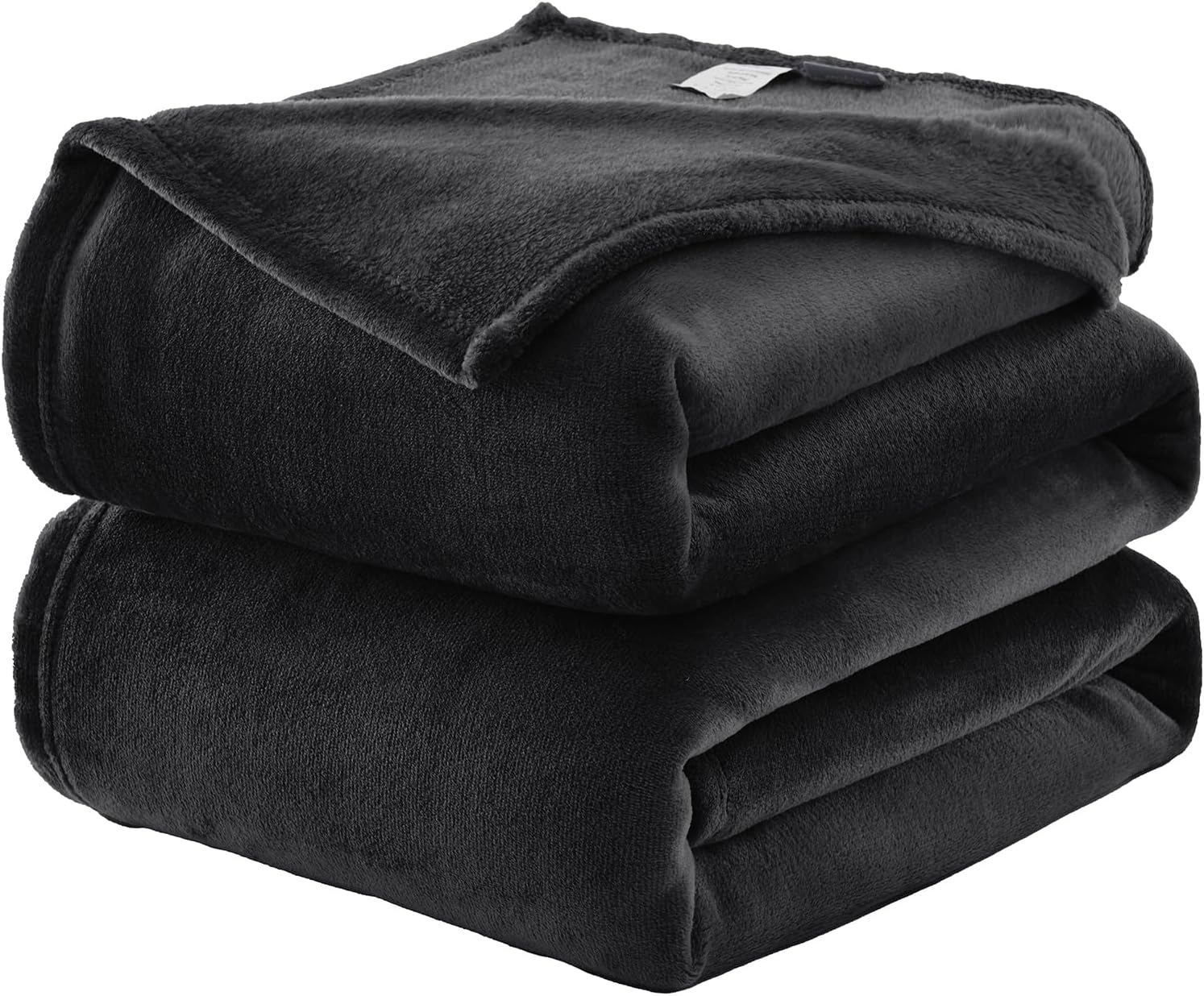 WAVVE Fleece Blanket King Size XXL Black 7.5ft x 9ft - Fluffy Soft Warm Versatil...