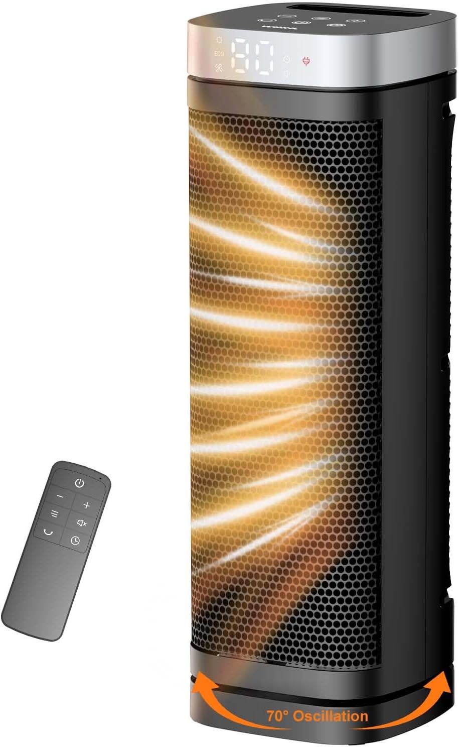 Space Heater, WINHL 17 Inches Electric Heaters for Indoor Use with Thermostat an...