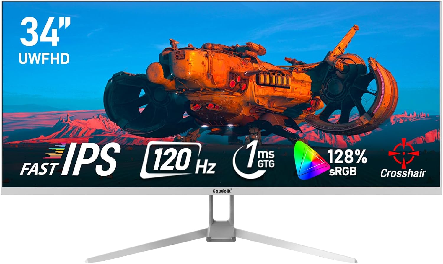 Gawfolk 34 Inch IPS Ultrawide Gaming Monitor, Special 120Hz Computer Screen PC M...