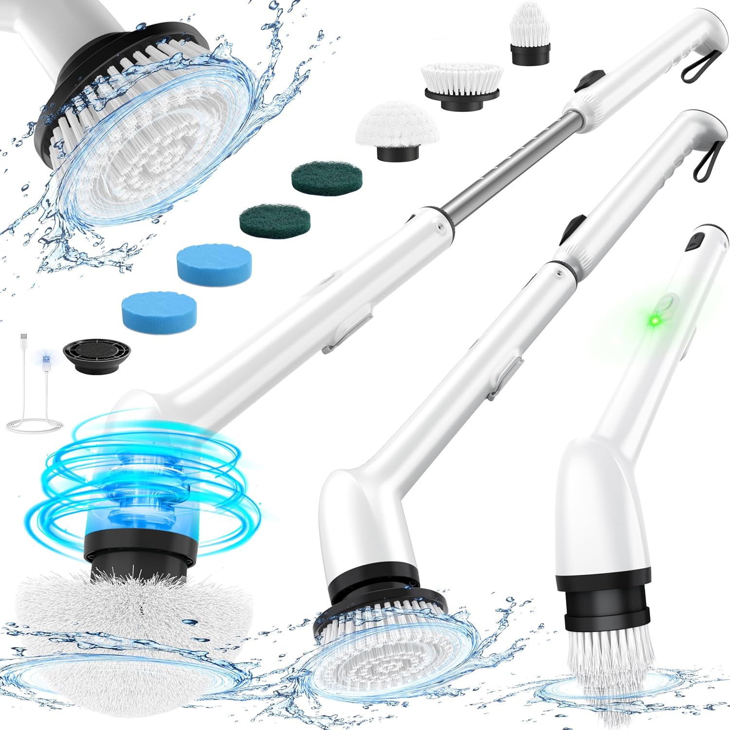 LyriFine Electric Spin Scrubber, New Full-Body IPX7 Waterproof Bathroom Cleaner...