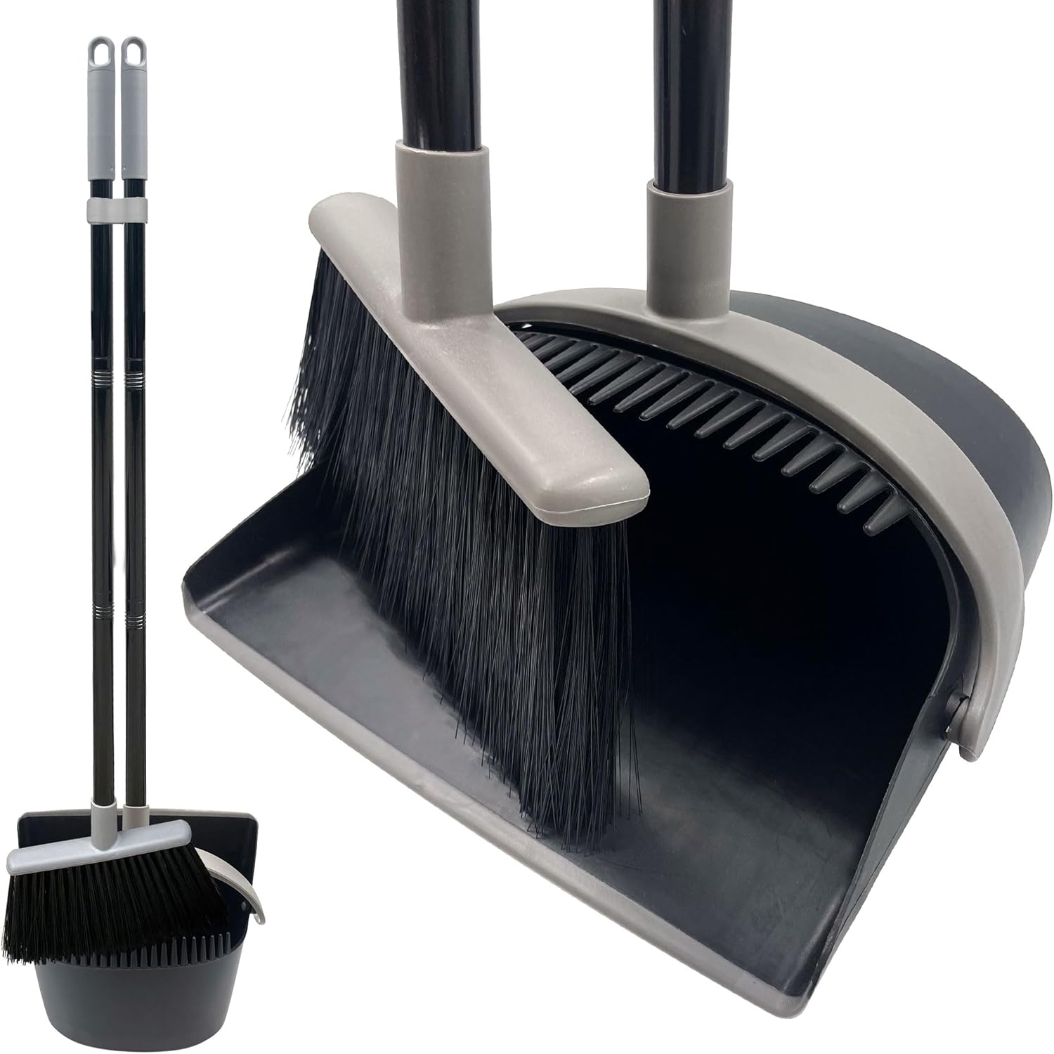 Long Handled Dustpan and Brush Set – Broom and Dustpan Set Reduce Bending Tall L...