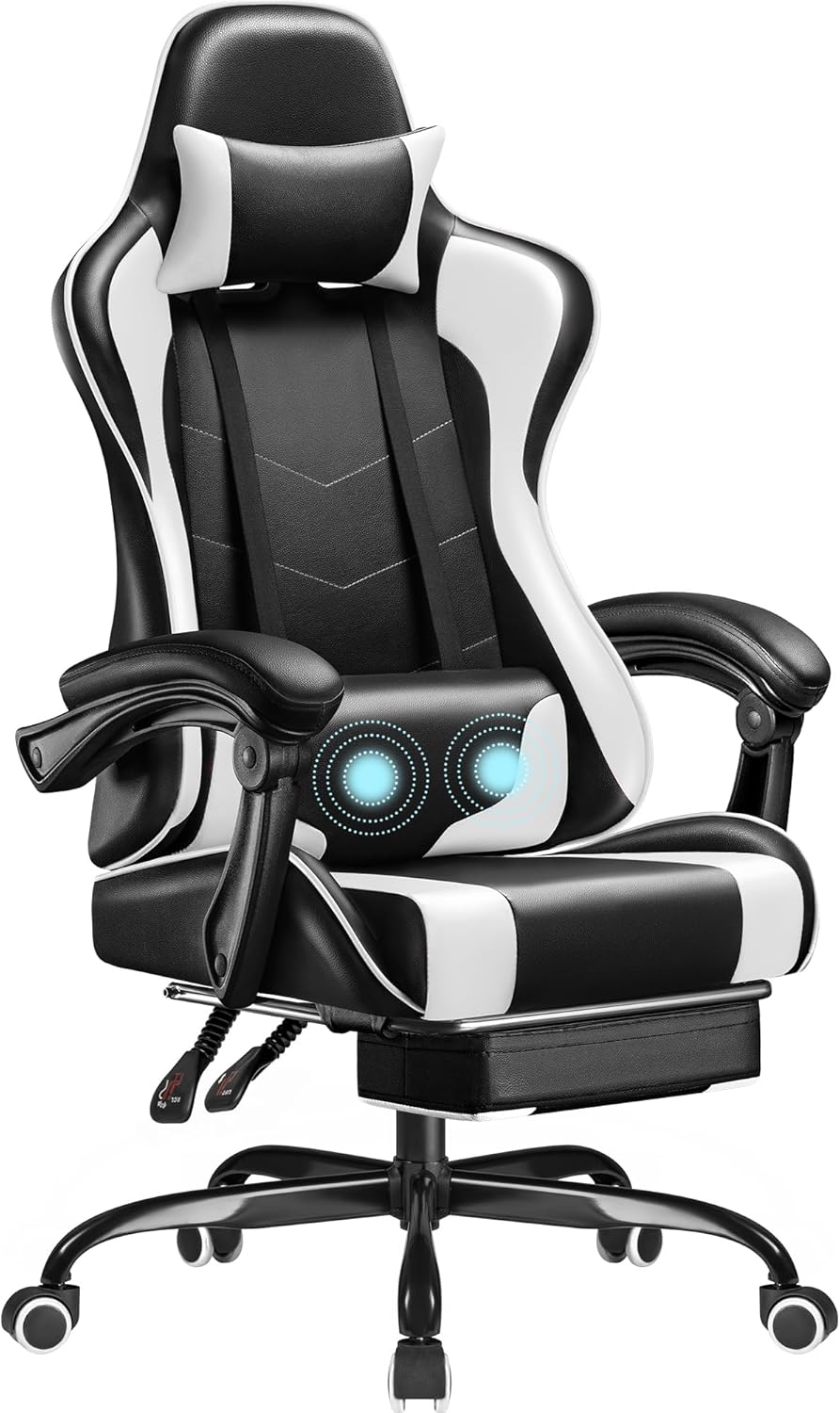 Homall Gaming Chair, Video Game Chair with Footrest and Massage Lumbar Support,...