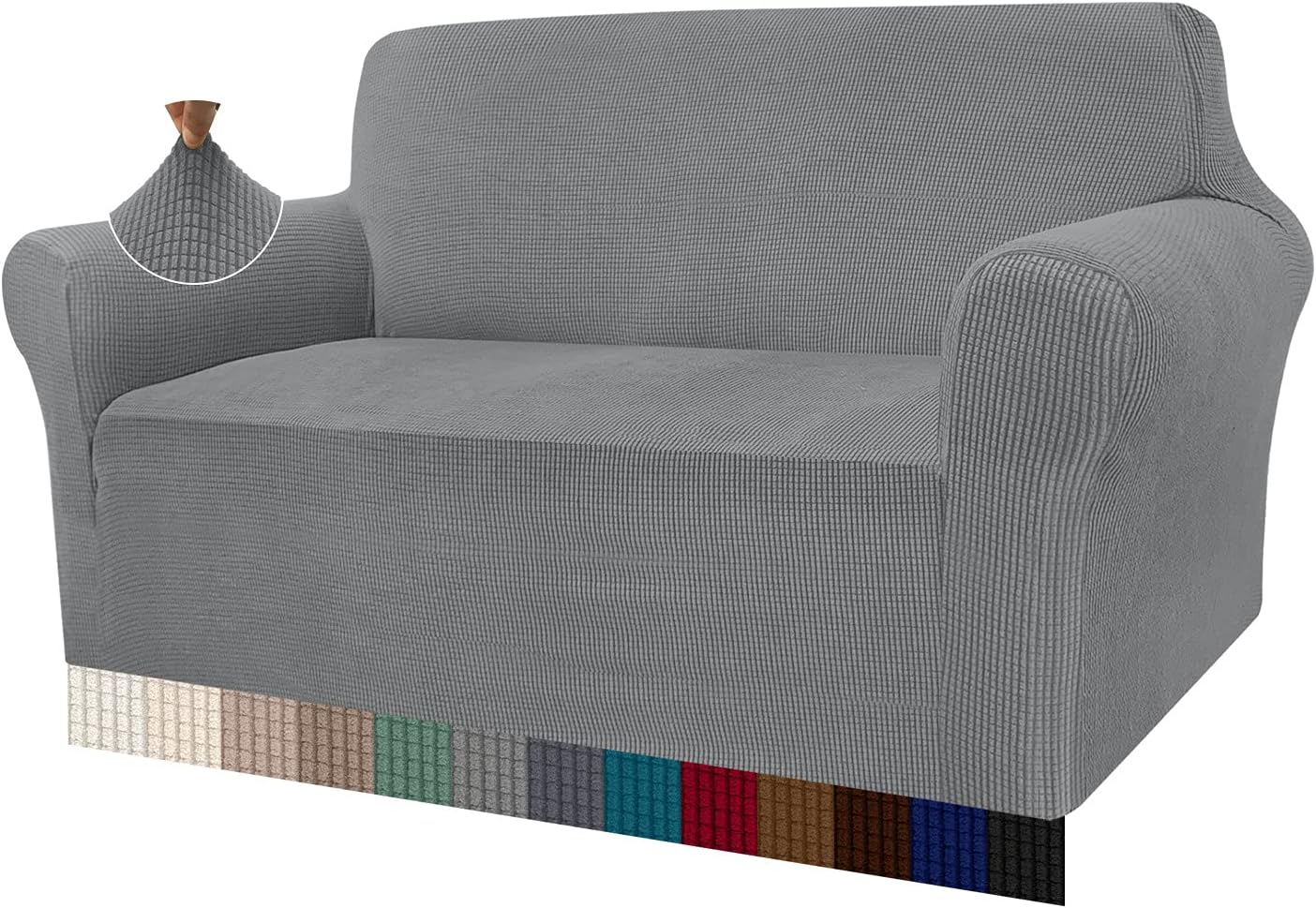 Granbest High Stretch Sofa Covers 2 Seater Super Soft Loveseat Cover Universal C...