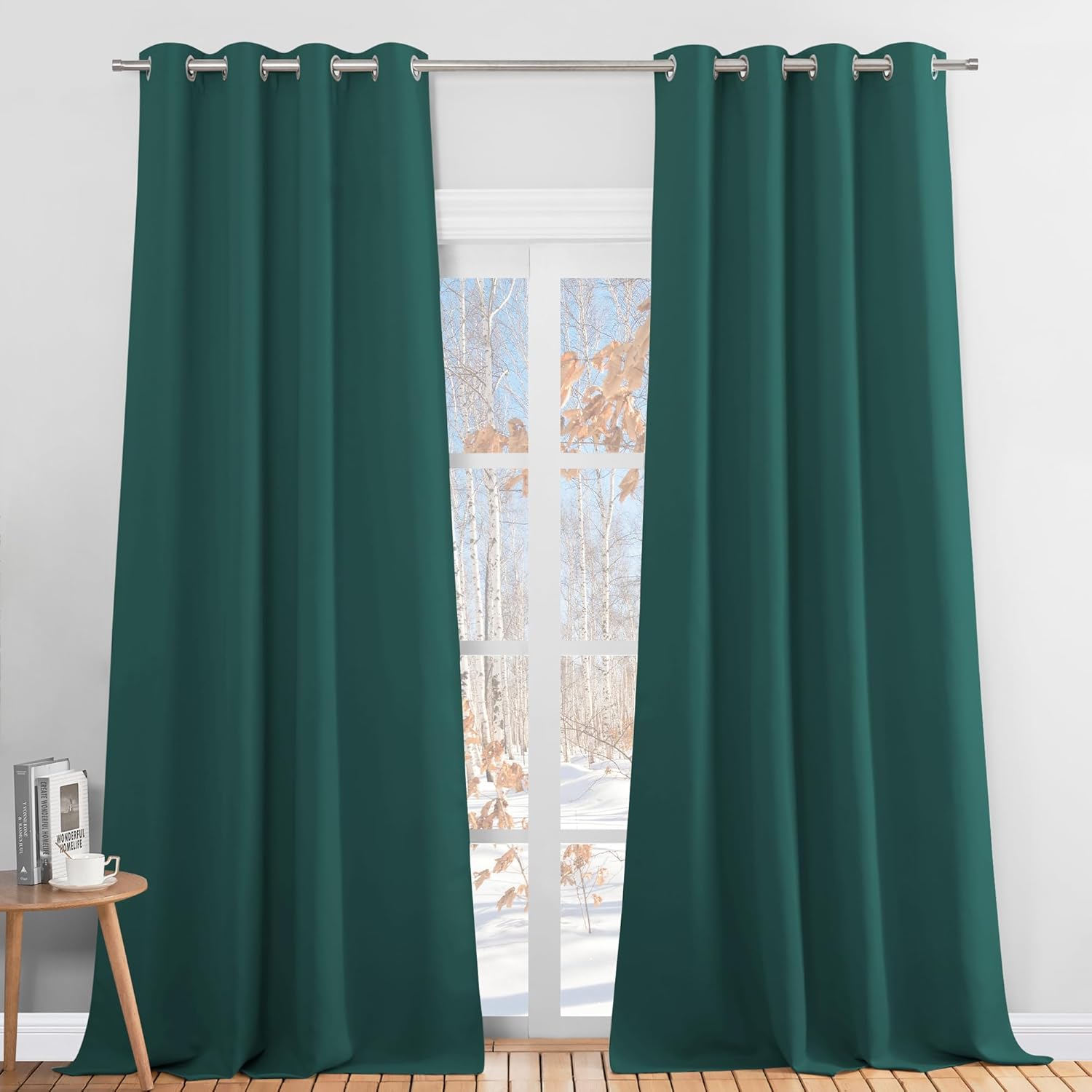 PONY DANCE Long Blackout Curtain, Special Eyelet Top Window Curtains for Sunligh...