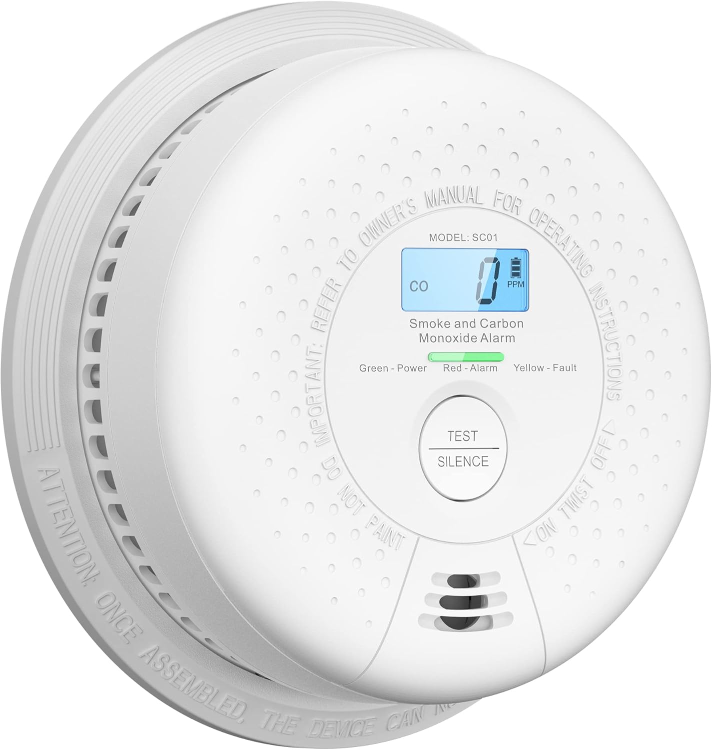 X-Sense Smoke Detector Carbon Monoxide Detector Combo, 10-Year Battery Smoke Det...