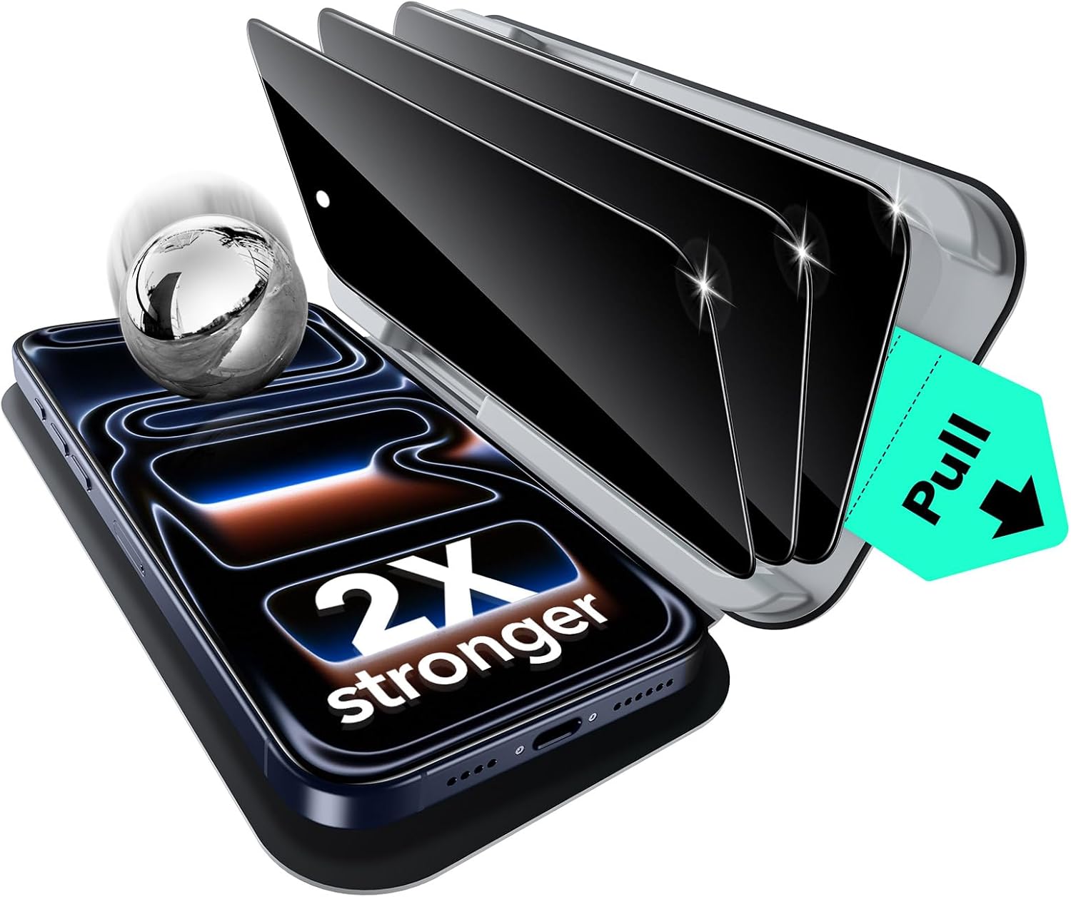 ESR 3 Pack for iPhone 17 Pro Max Privacy Screen Protector, Military Grade Shatte...