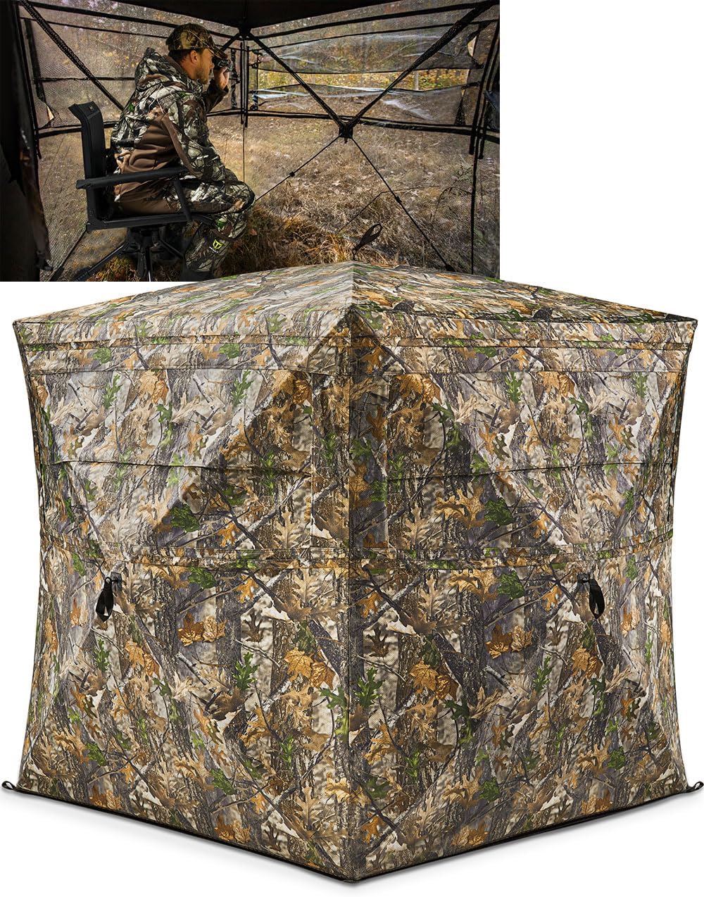 TIDEWE Hunting Blind 270°See Through with Carrying Bag, 1-2& 2-3& 3-4 Person Pop...