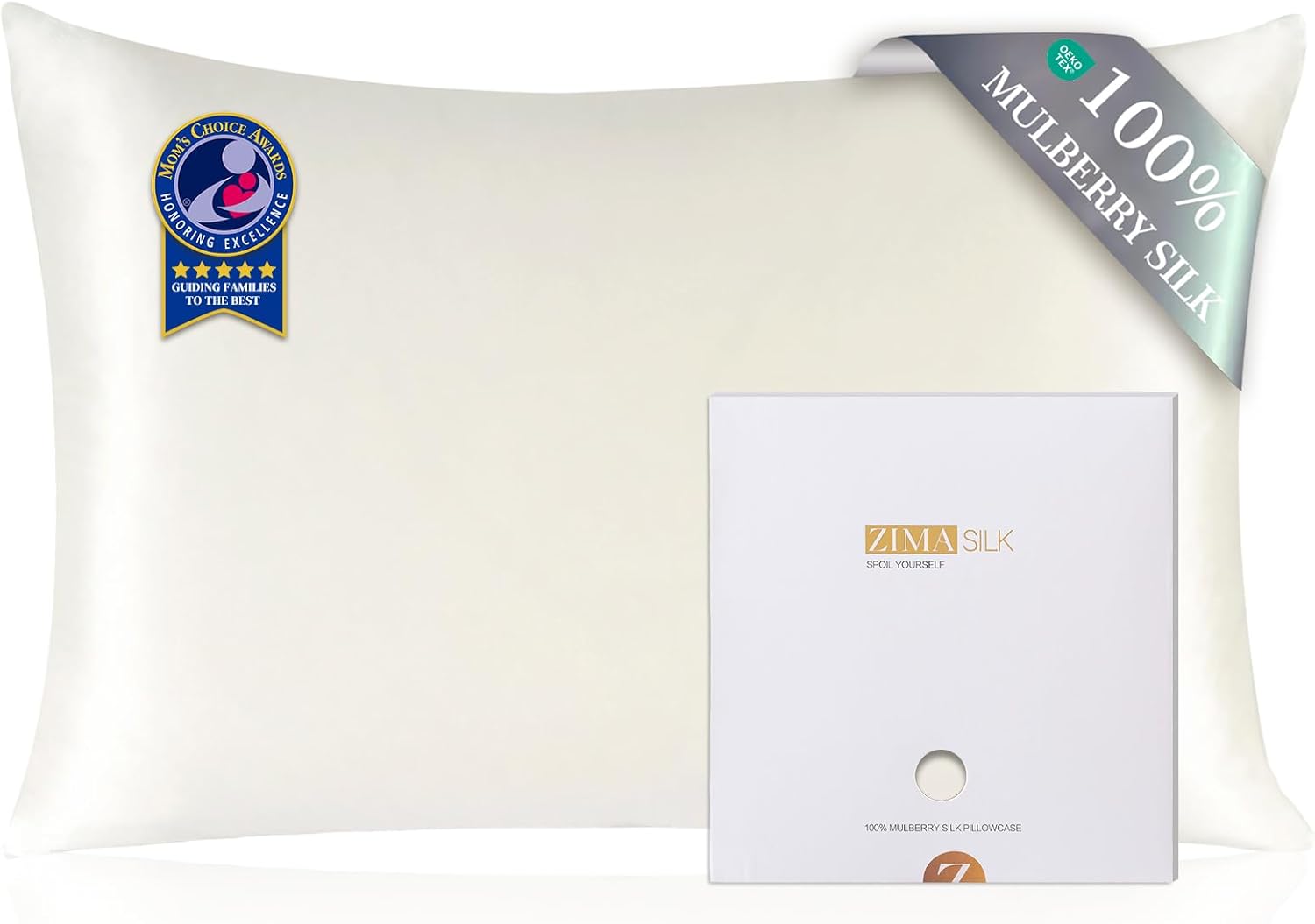 Exceptional ZIMASILK Pure Mulberry Silk Pillowcase, High-Quality Pillowcase for...