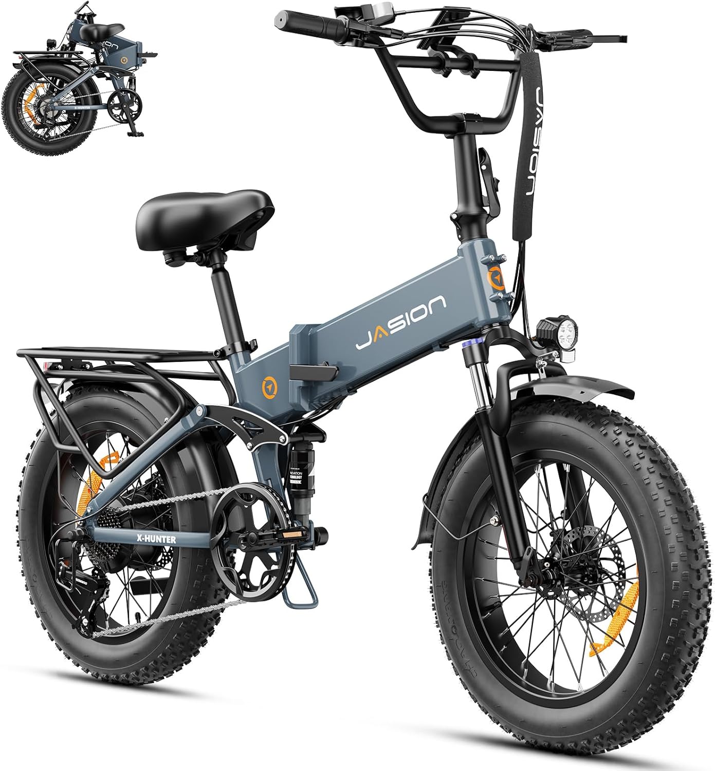 High-Performance Jasion X-Hunter Electric Bike, Special Foldable EBike with 1400...